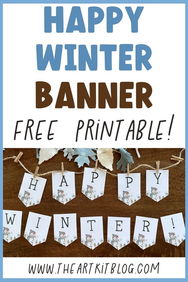 Happy Winter Banner FREE Printable 