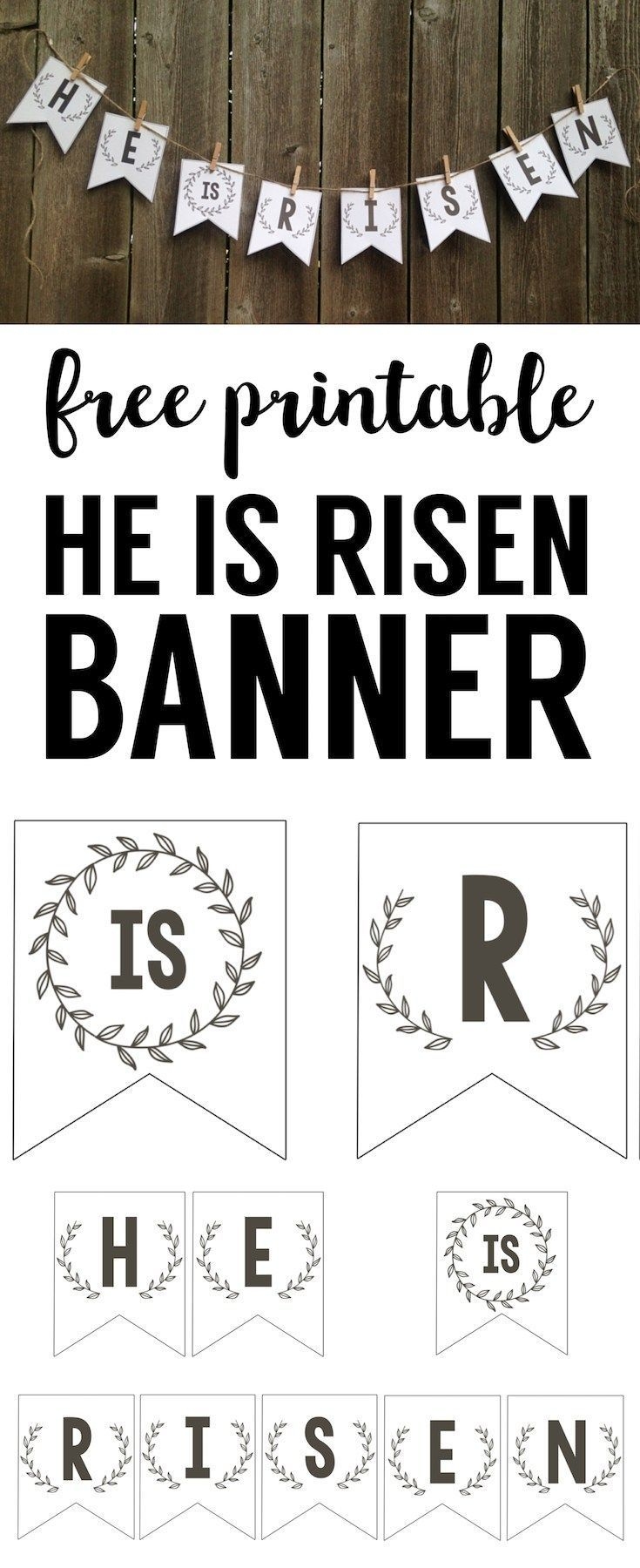 He Is Risen Banner Free Printable Easter Banner Paper Trail Design