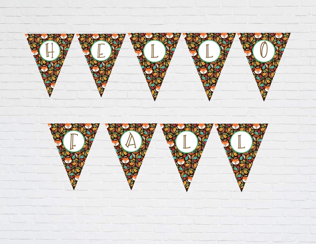 Hello Fall Banner Letters Free Printable Shabby Mint Chic Party