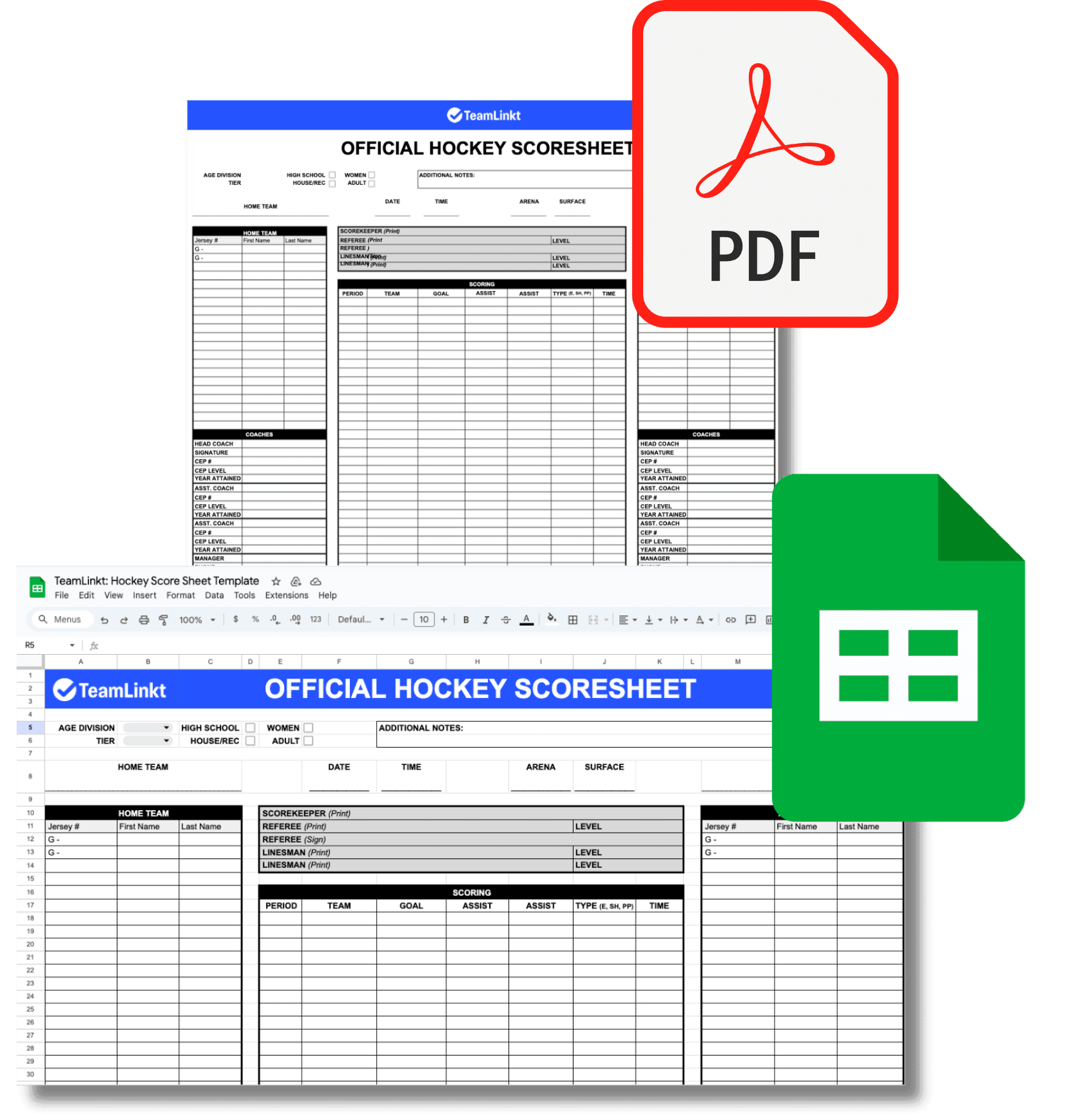 Ice Hockey Score Sheets Printable