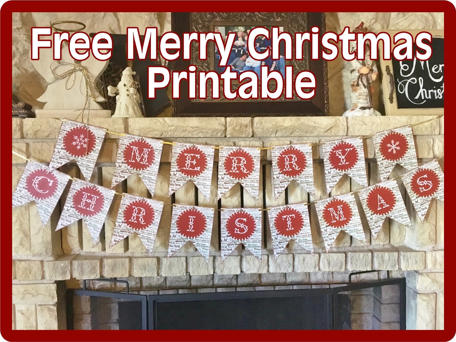 merry christmas banner printable
