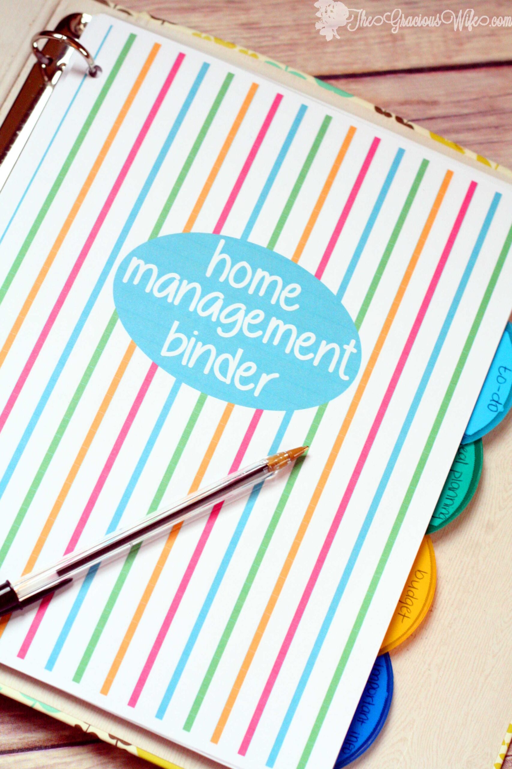 Home Management Binder FREE Printables The Gracious Wife