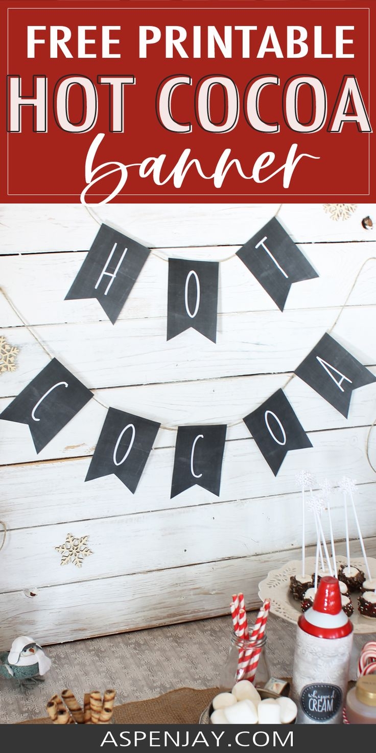 Hot Cocoa Banner Free Chalkboard Printable