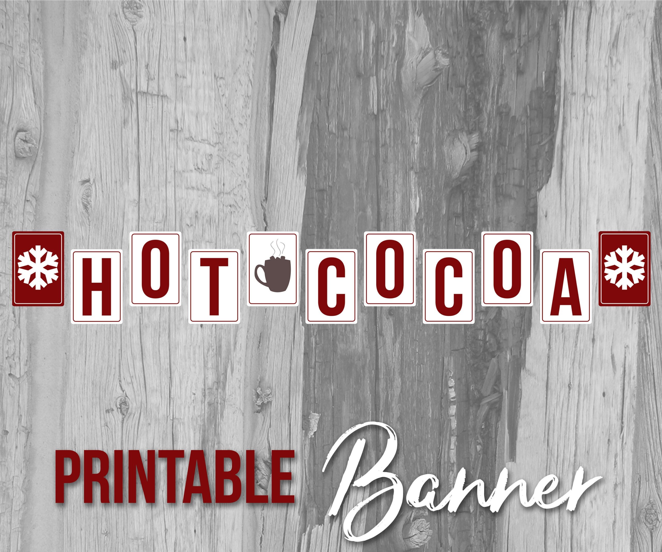 Hot Cocoa Printable Banner Etsy