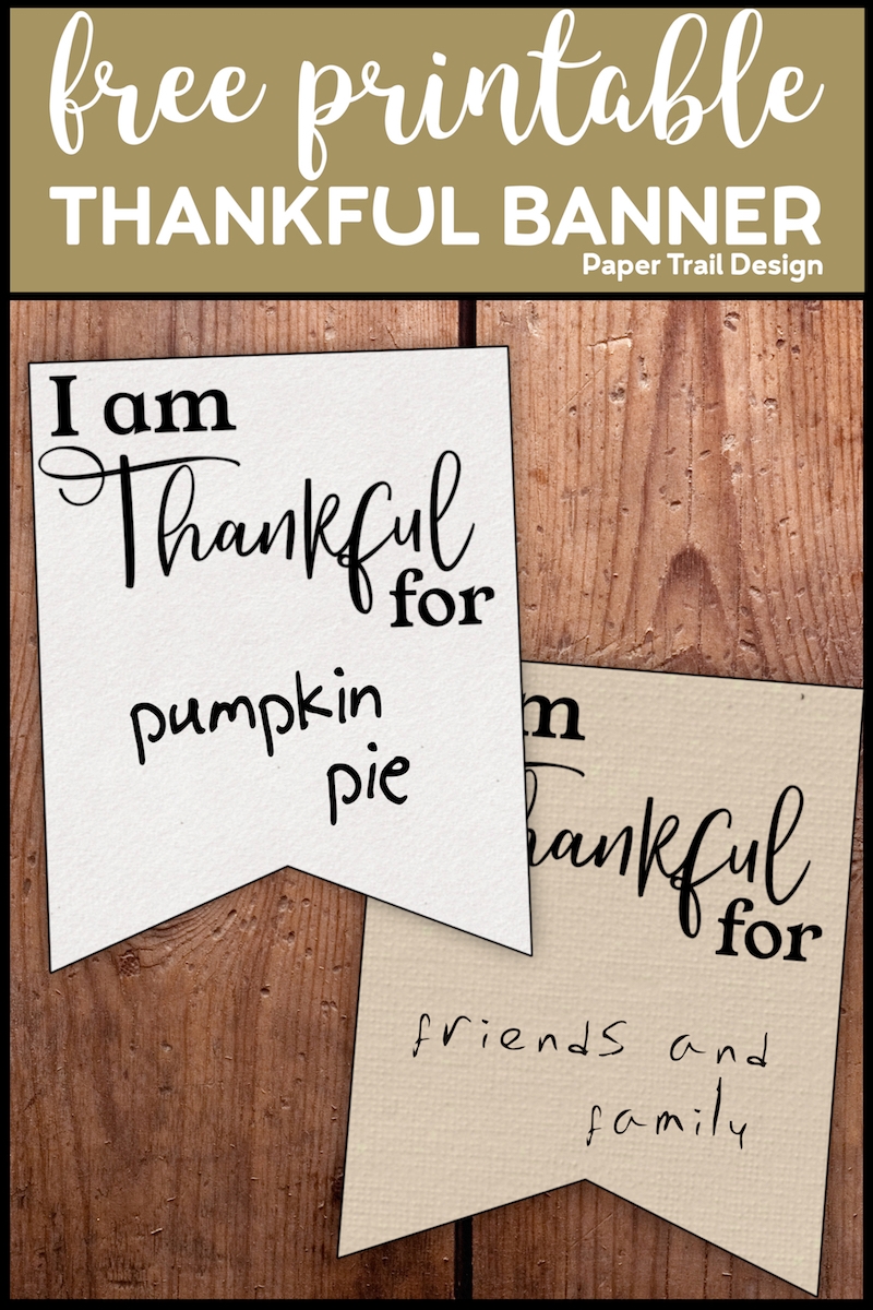 I Am Thankful For Printable Banner