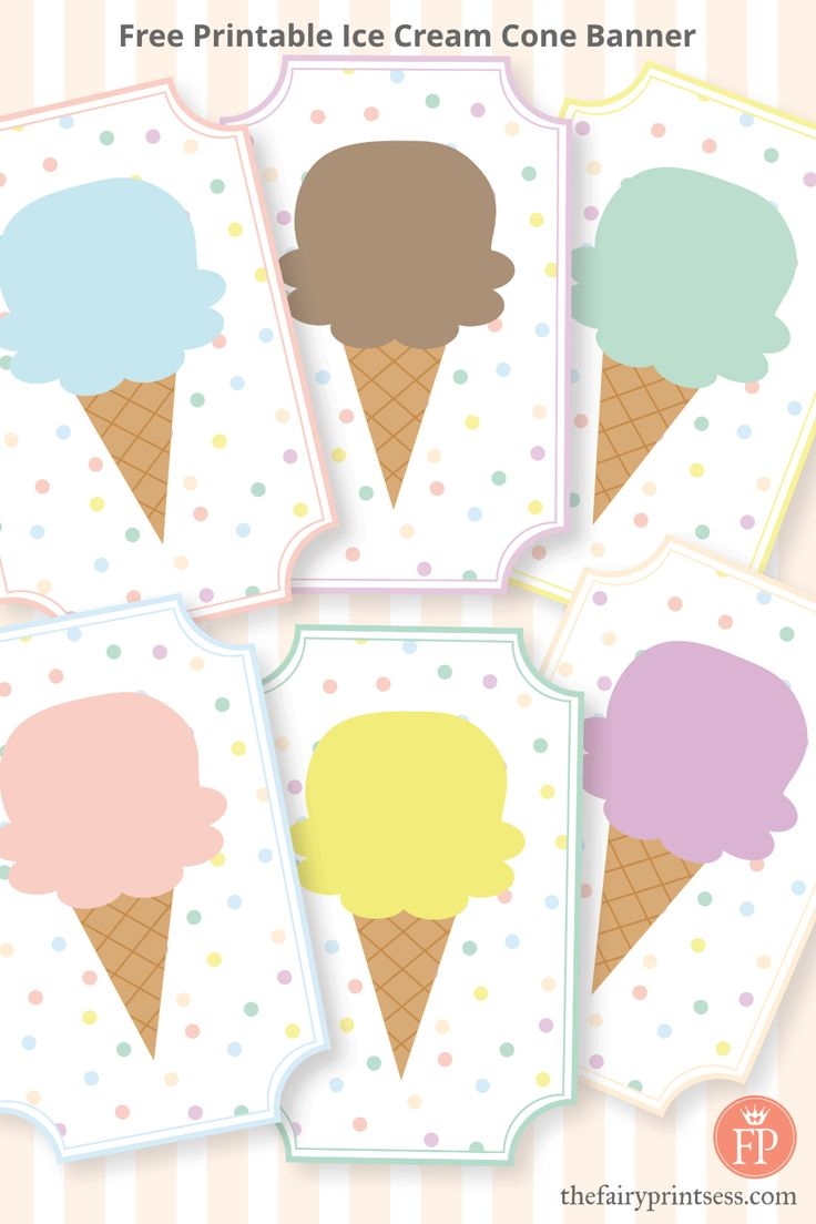 ice cream cone banner free printables