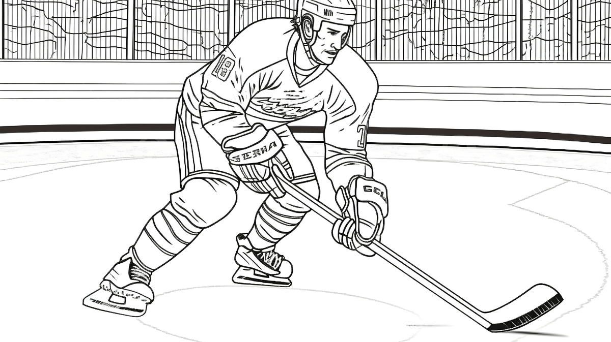 Ice Hockey Player Coloring Pages Free Printable Hockey Coloring Picture Hockey Sport Background Image And Wallpaper For Free Download