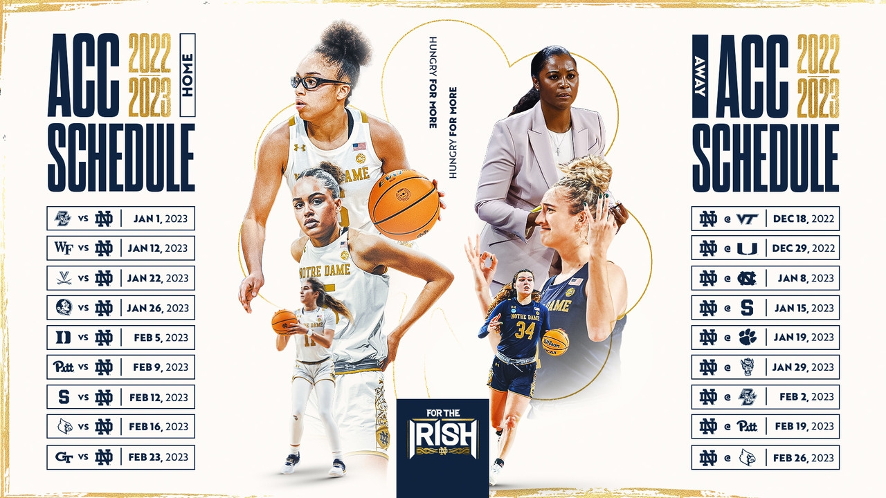 Notre Dame Woman Basketball Schedule Printable