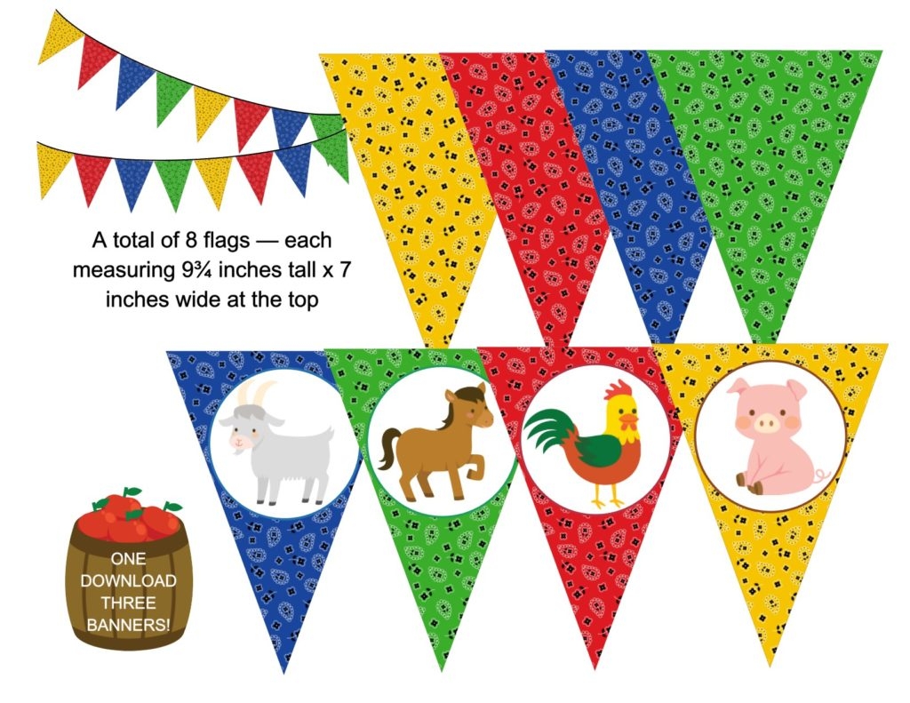 Free Printable Farm Birthday Banner
