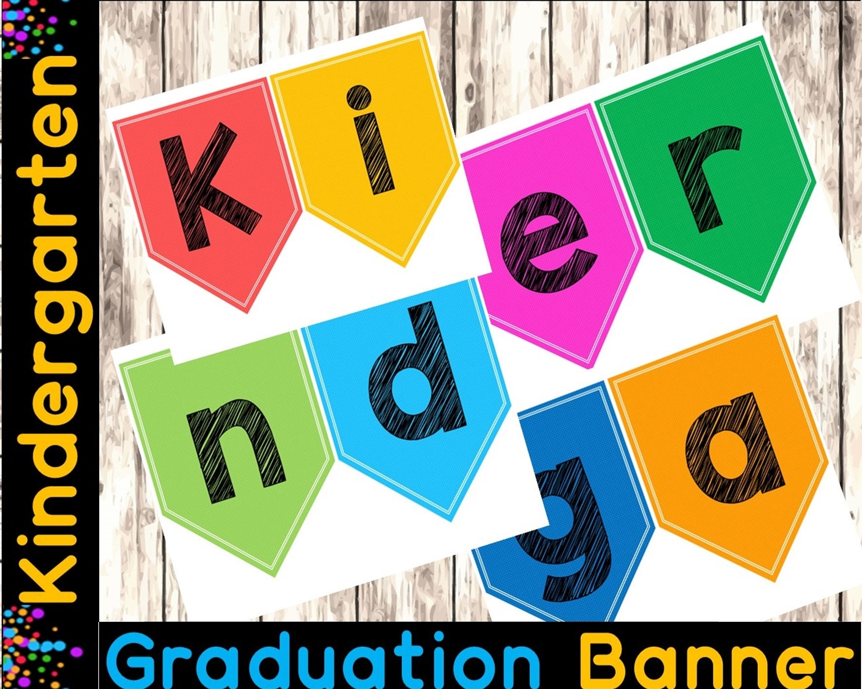 Kindergarten Graduation Banner Graduation Ceremony Sign Graduation Printables Etsy
