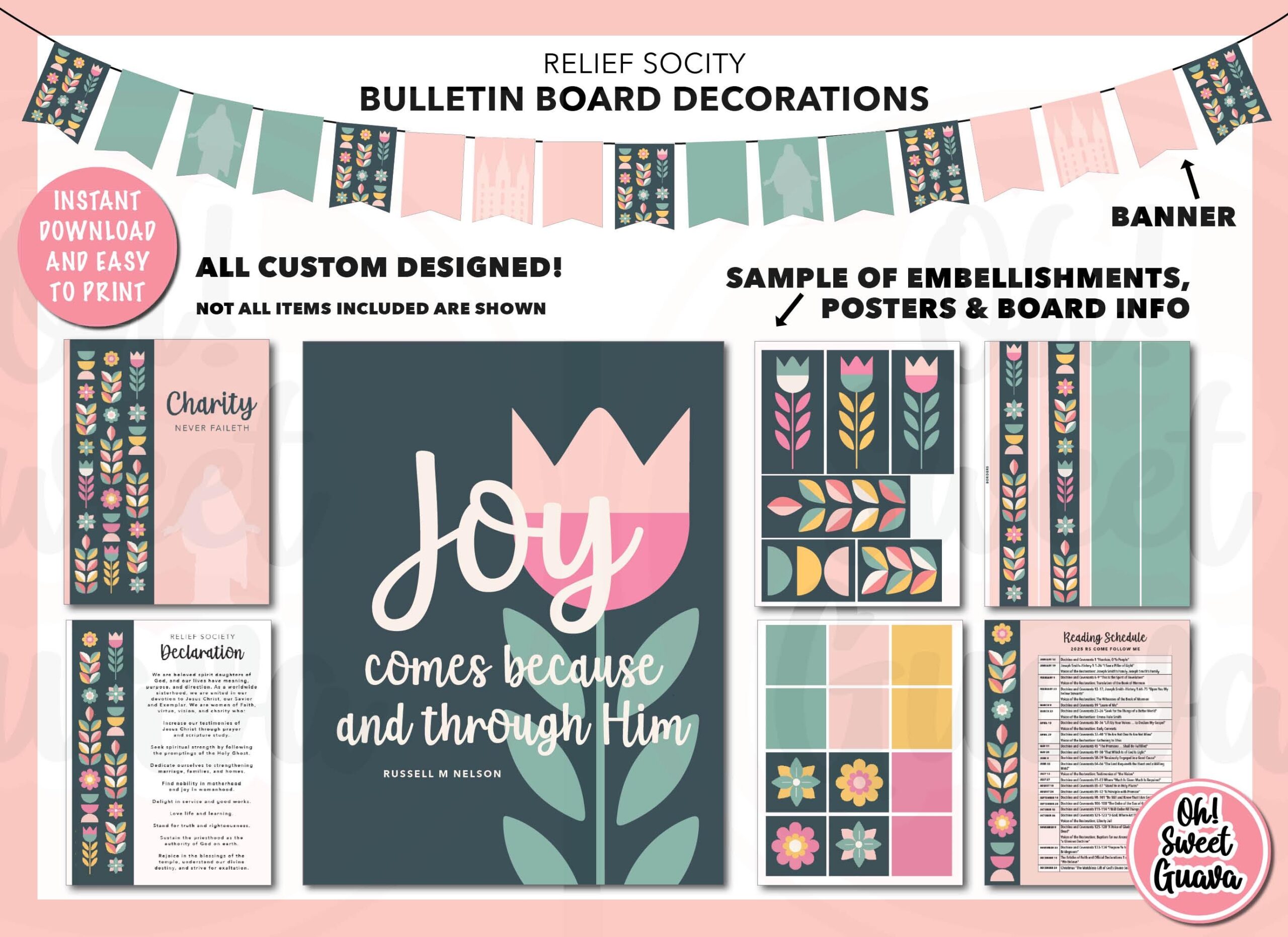 LDS 2025 Relief Society Bulletin Board Posters Organizing Items And Embellishments Instant Downlaod Etsy