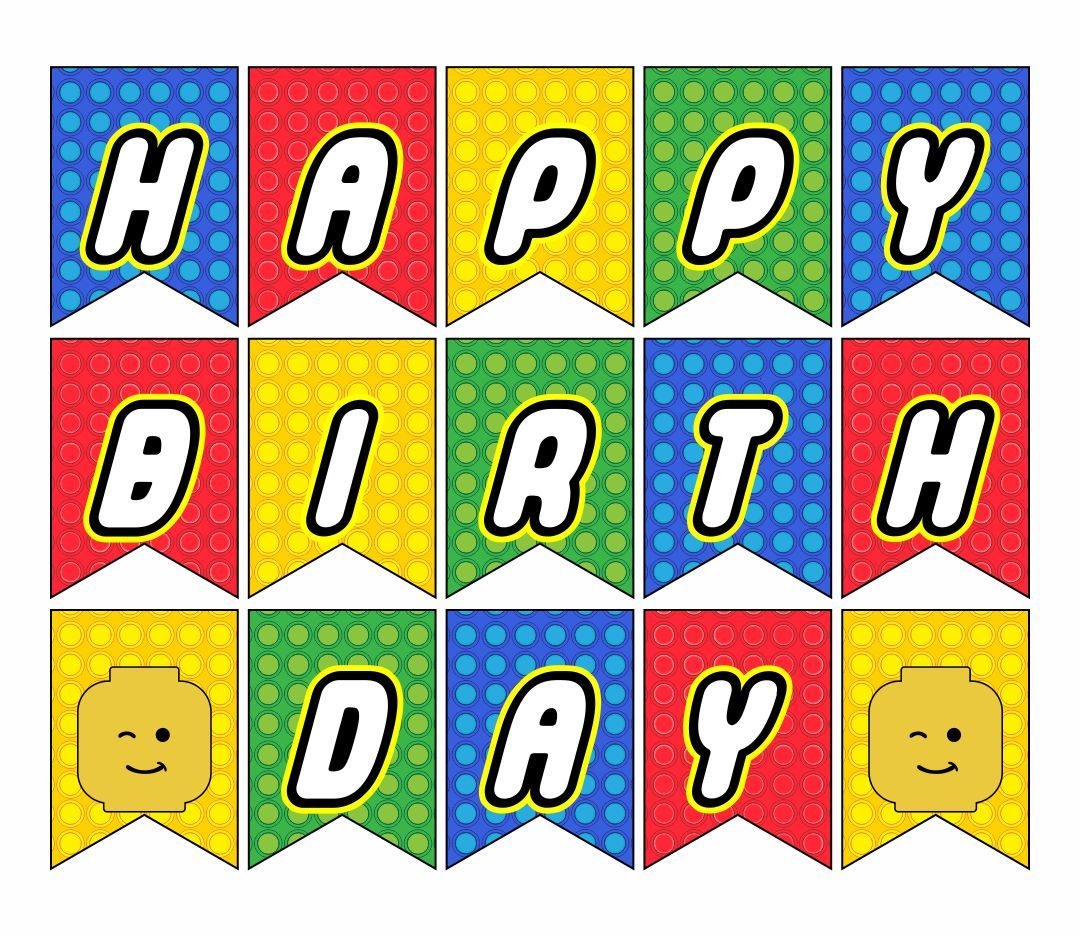 LEGO Happy Birthday Sign 10 Free PDF Printables Printablee