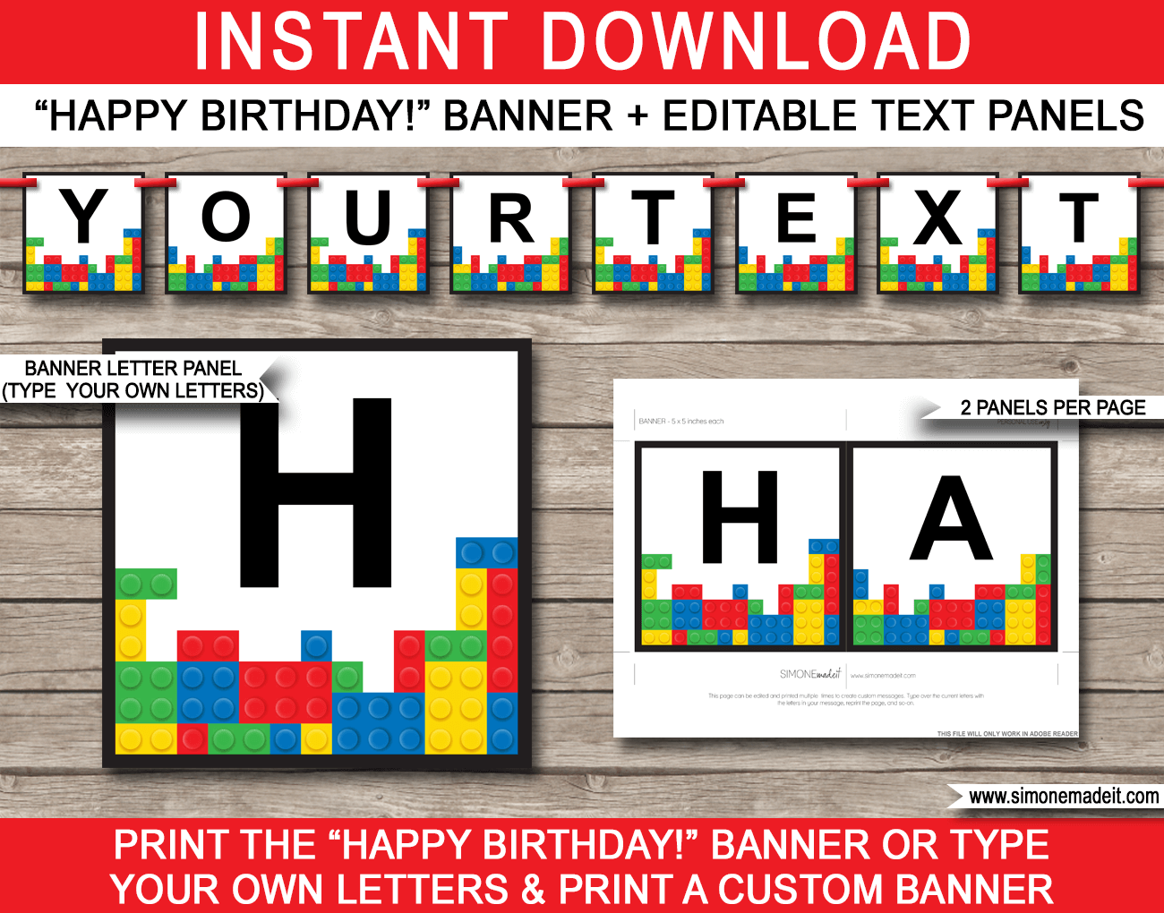 Lego Happy Birthday Banner Free Printable