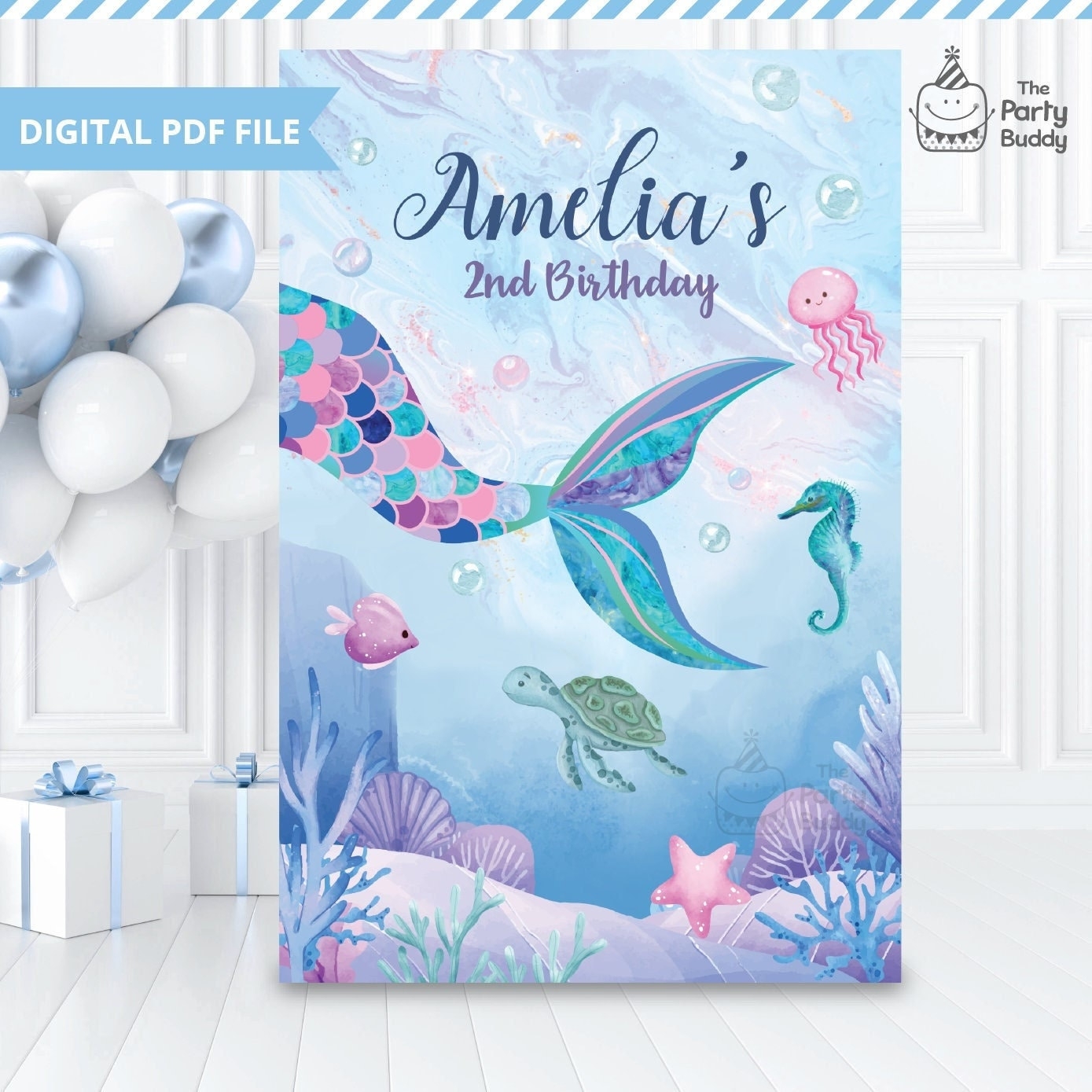 it's a girl mermaid banner printable