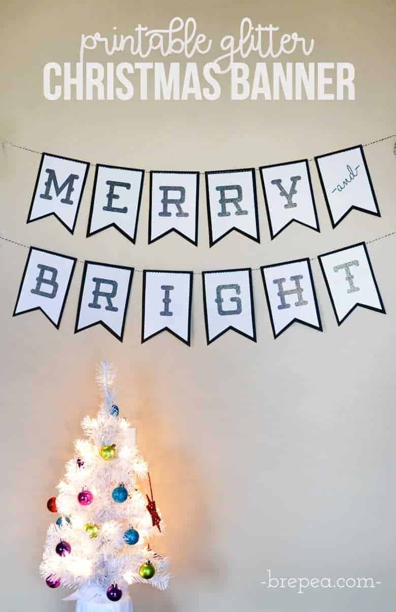 christmas tree banner free printables