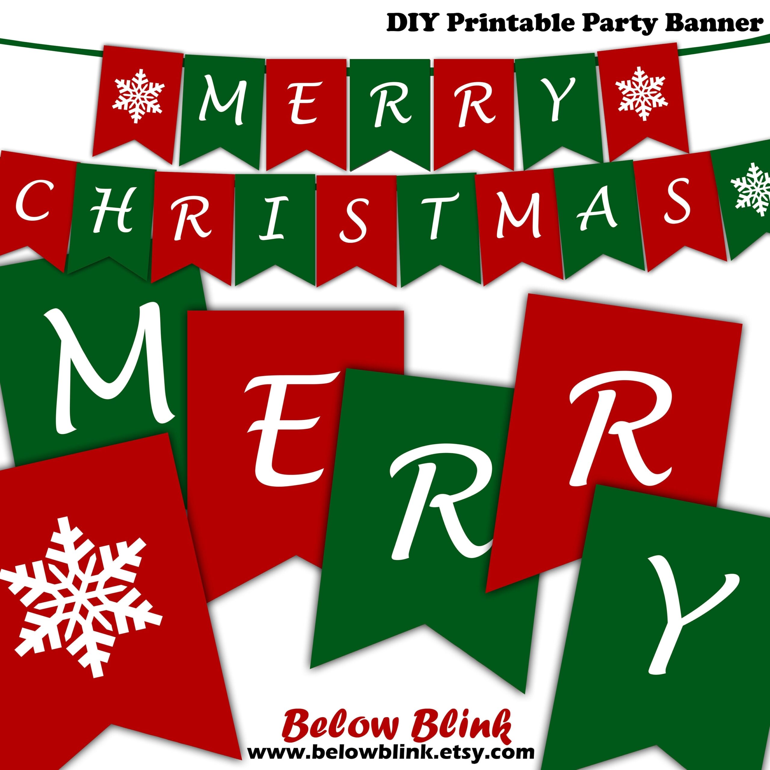 Merry Christmas Banner Printable Christmas Banner Snowflake Banner Photography Prop Banner Christmas Decor Instant Download DP661 Etsy Norway