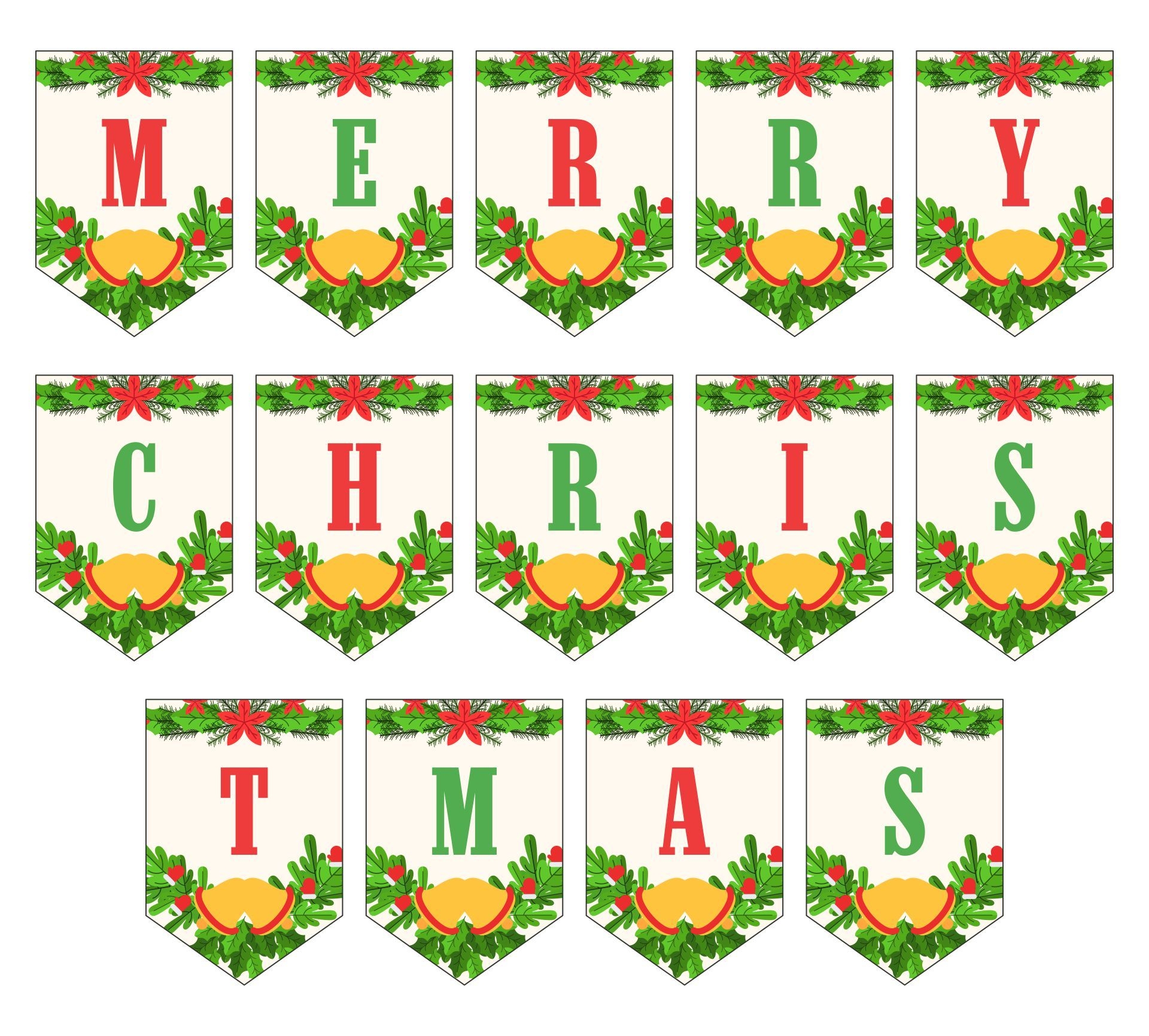 Merry Christmas Letter Banner Printable