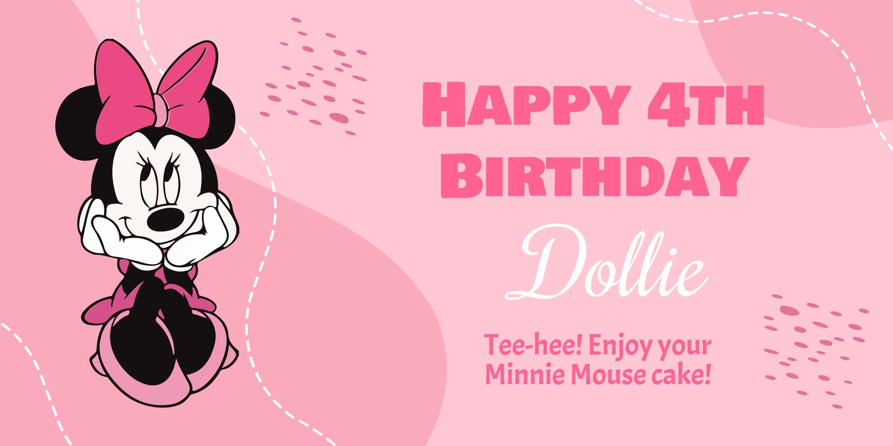 Minnie Mouse Happy Birthday Banner In Illustrator Word Pages PSD Publisher Google Docs Download Template