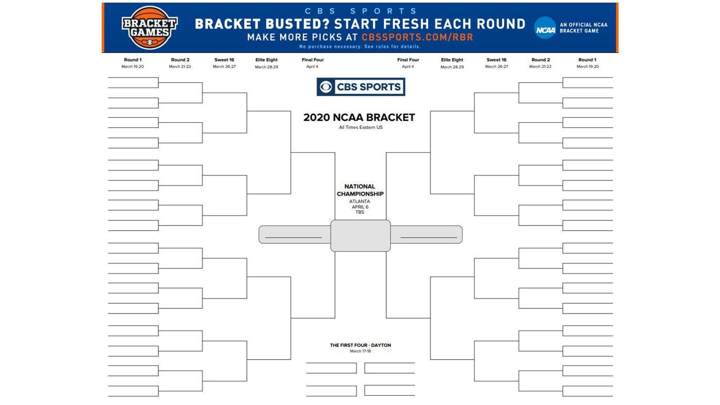 Cbs Ncaa Basketball Bracket Printable