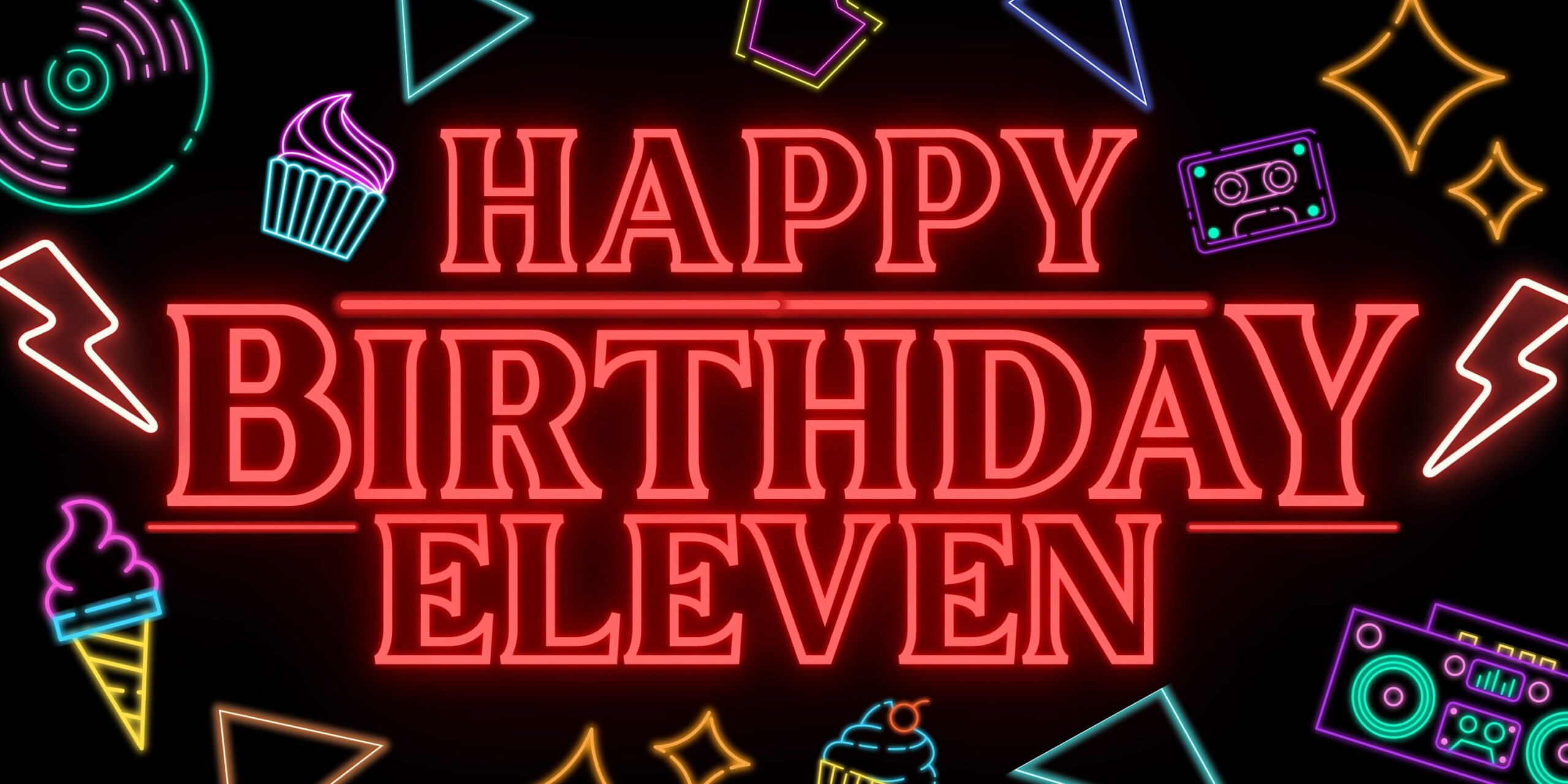 Neon Stranger Things Birthday Banner DIGITAL DOWNLOAD 48 X 24 Personalize Download Then Print Anywhere Birthday Party Decor Etsy