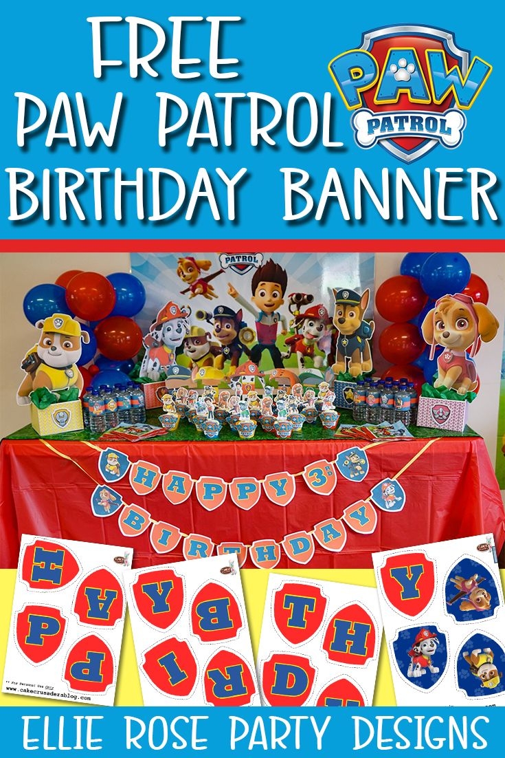 Paw Patrol Birthday Banner Printable