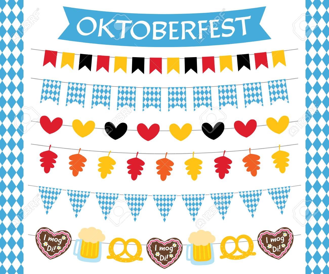 Oktoberfest Flags And Decoration Set Royalty Free SVG Cliparts Vectors And Stock Illustration Image 85460290 