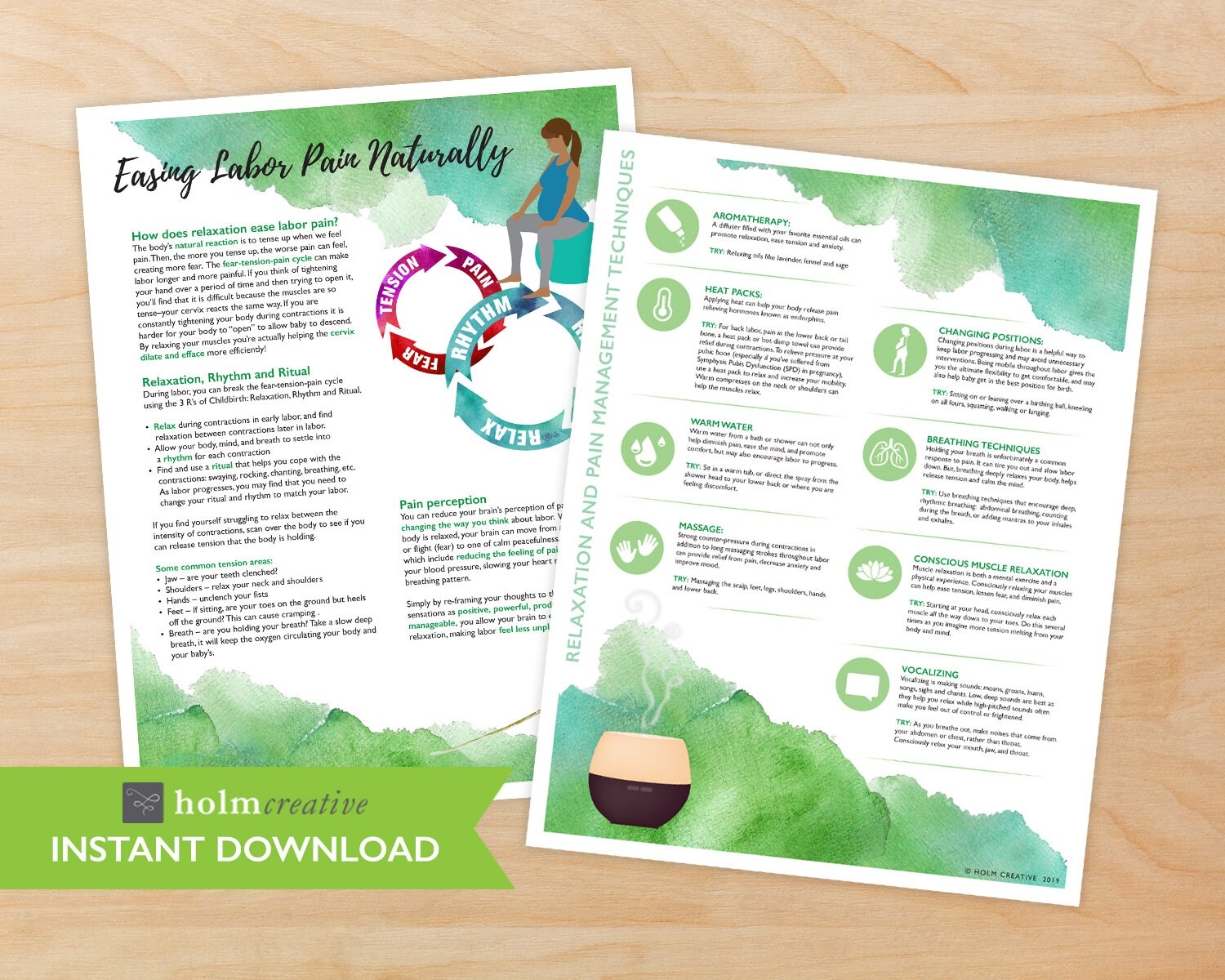 Package 2 Birth Education Handouts Printable Labor Position Cards Printable PDF Files Resource For Childbirth Educators And Doulas Etsy