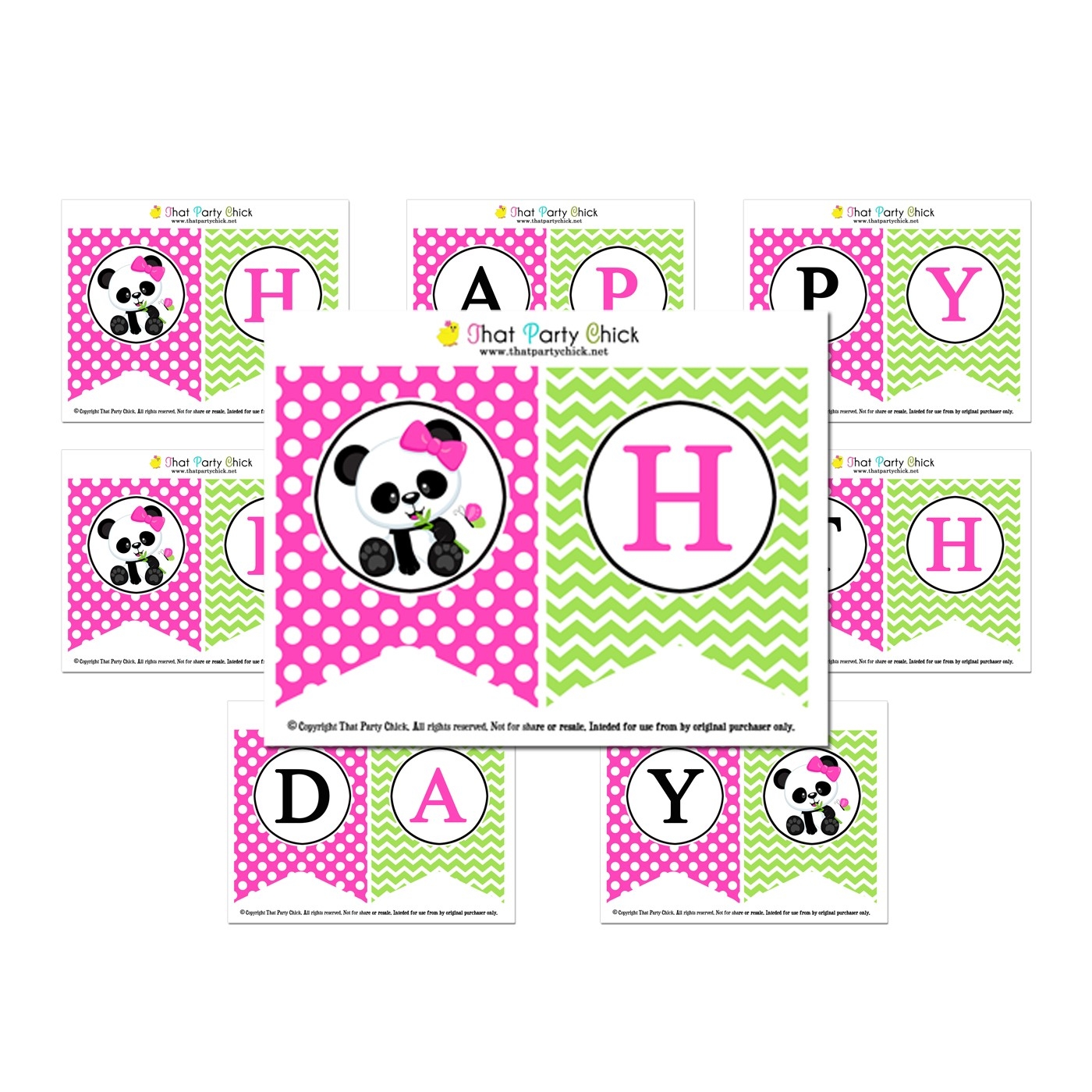 Panda Happy Birthday Banner By That Party Chick Bamboo Love