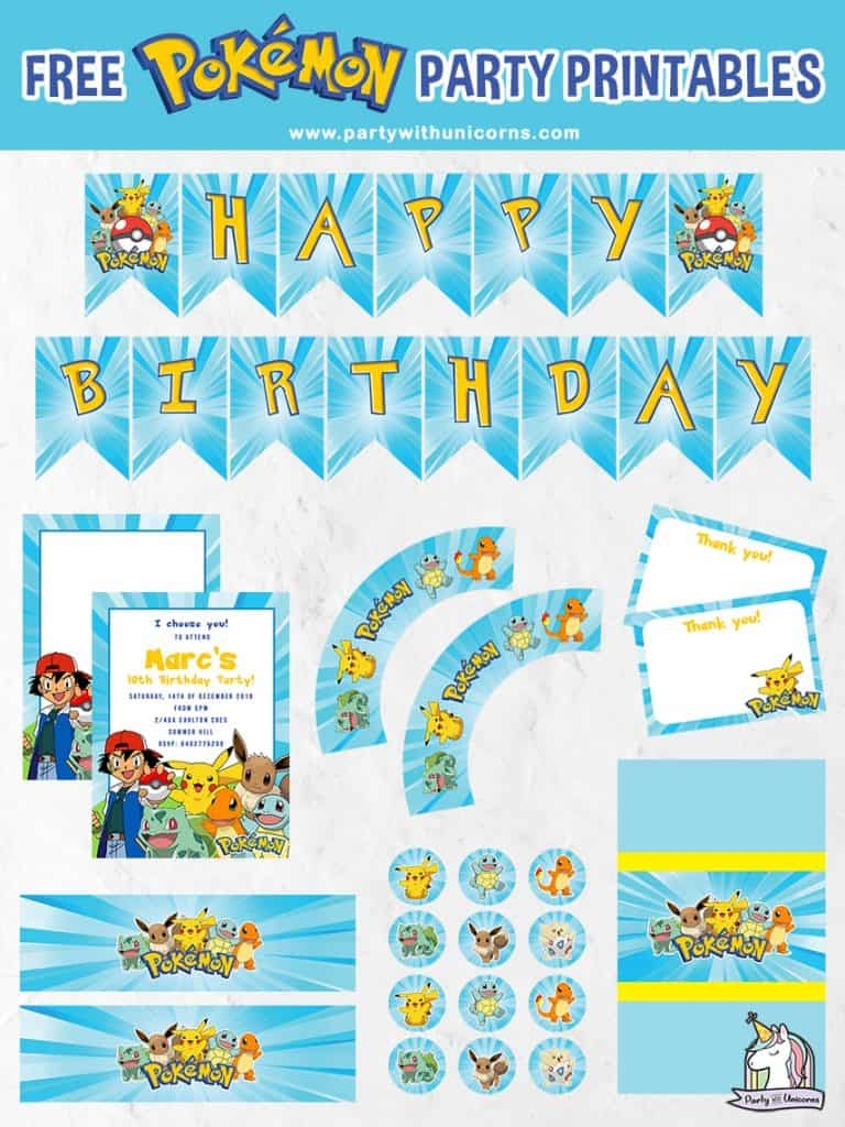 Pok mon Party Printables Free Download Party With Unicorns