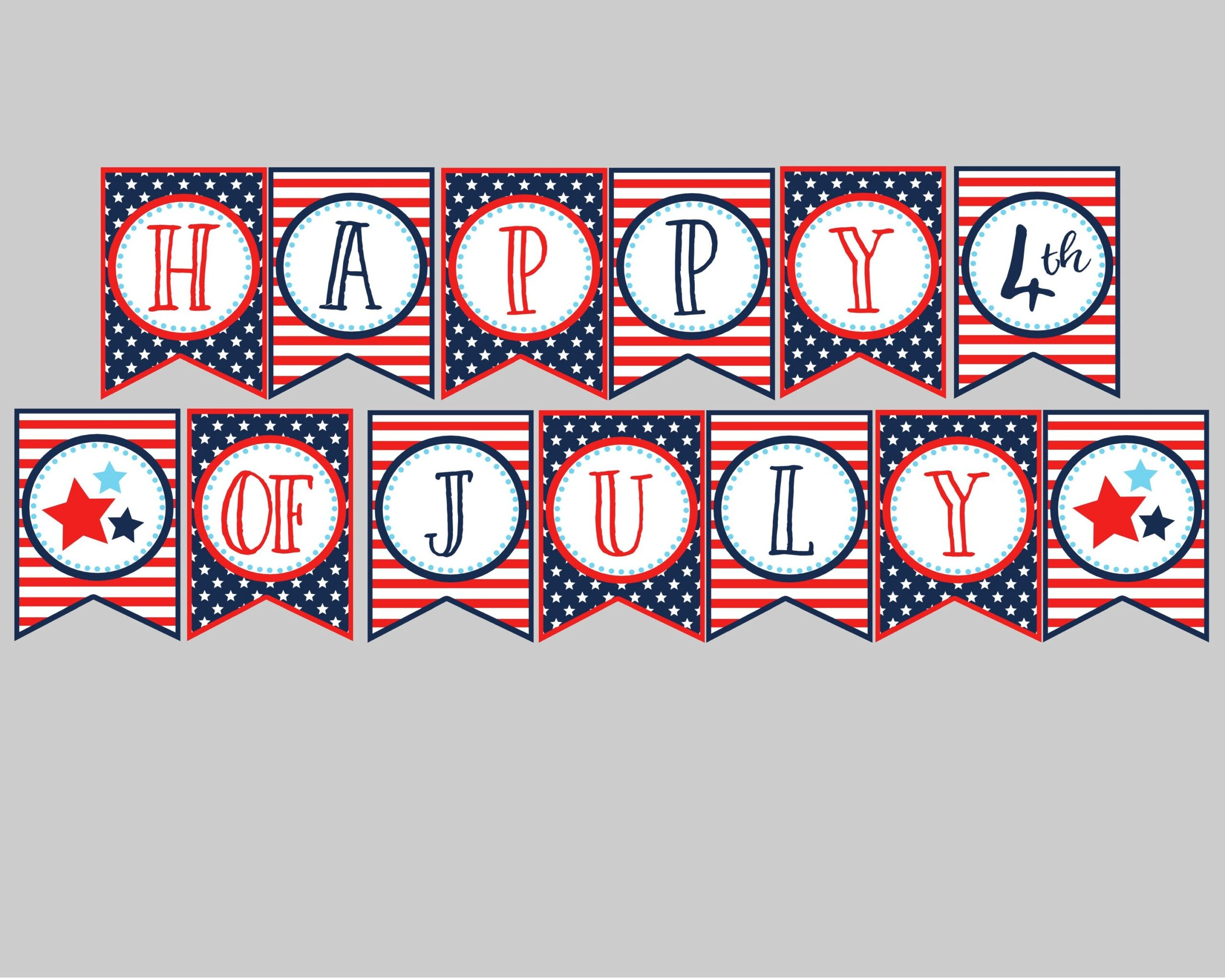 Fourth Of July Printable Banner