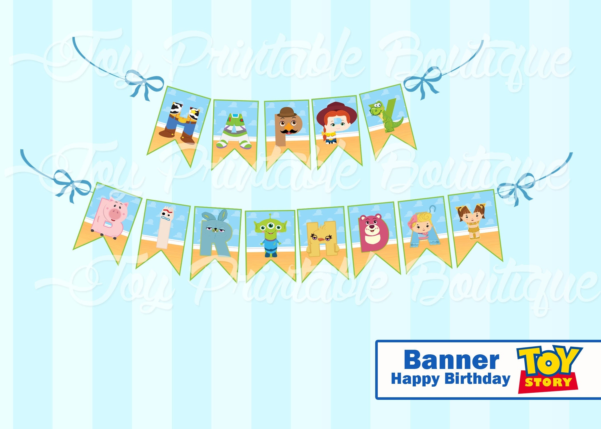 Printable Banner happy Birthday Toy Story instant Download Digital Items Are Non refundable Etsy
