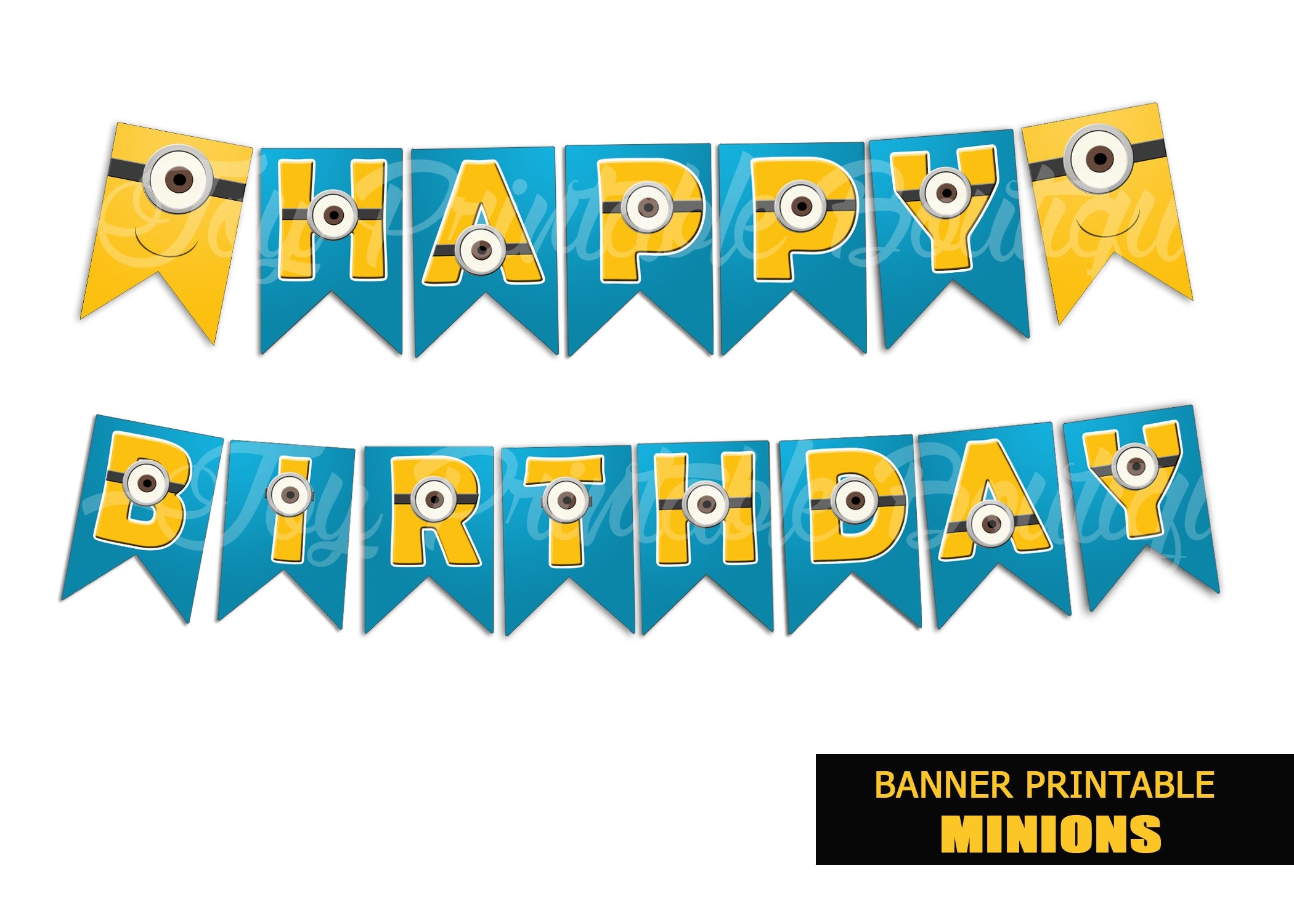 Printable Banner minions instant Download Digital Items Are Non refundable Etsy