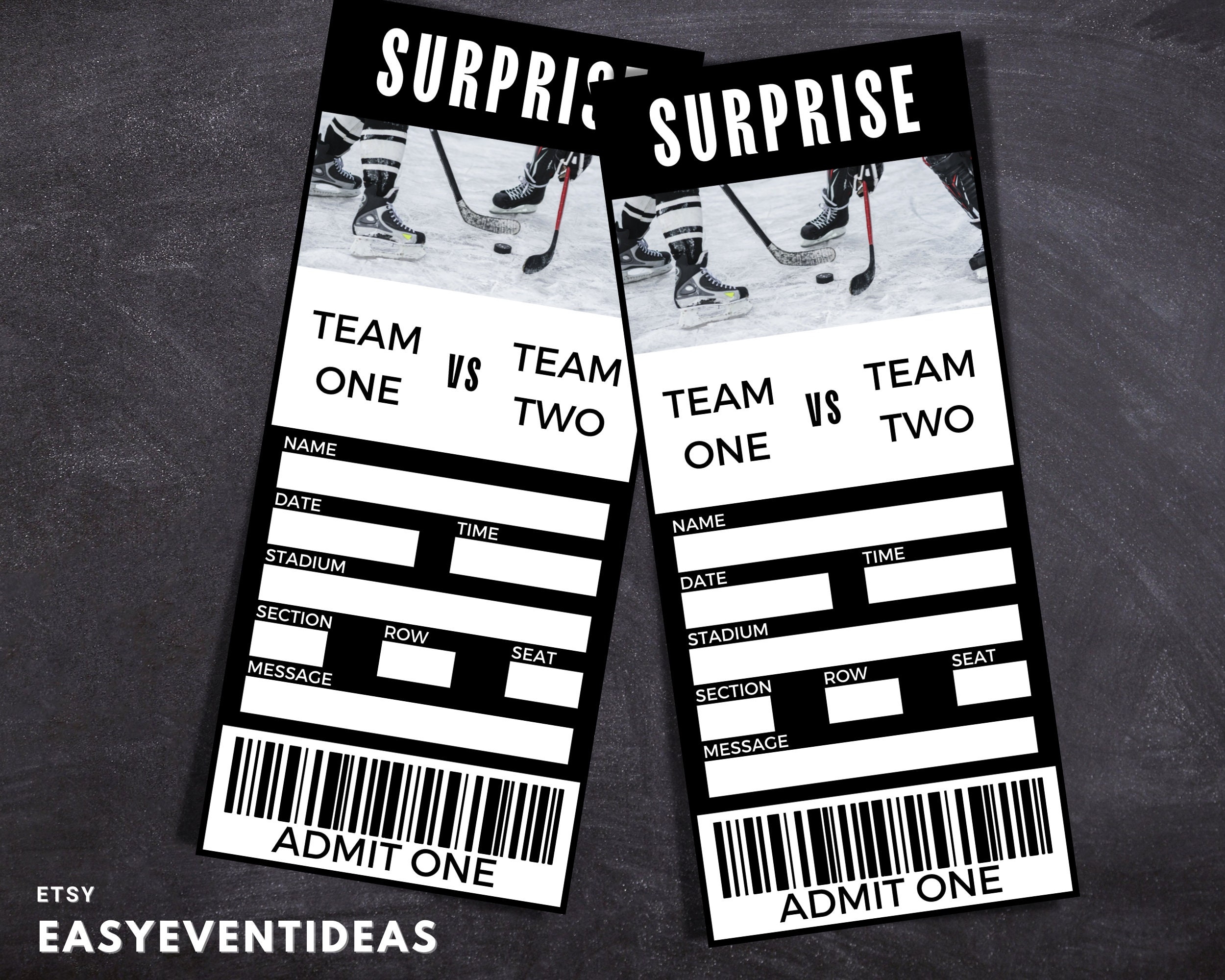 Printable Fake Hockey Tickets