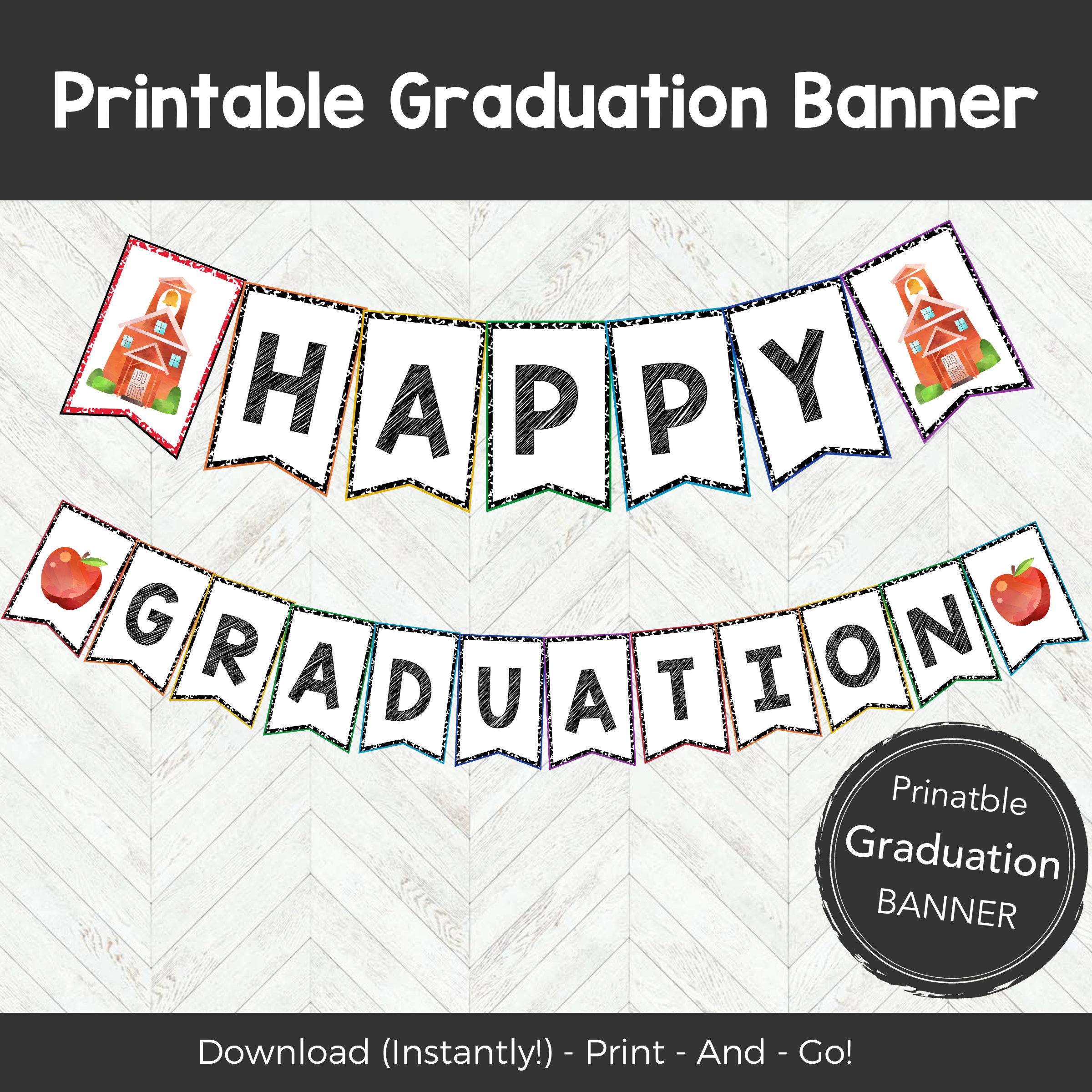 Printable Graduation Banner Preschool Graduation Decorations Kindergarten Graduation Party Happy Graduation Decor 2025 Grad Party Etsy