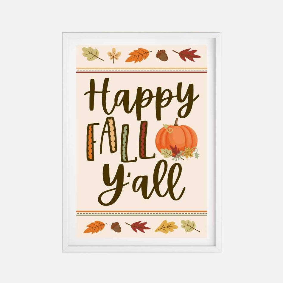 Printable Happy Fall Yall Sign Template Hadley Designs Printables