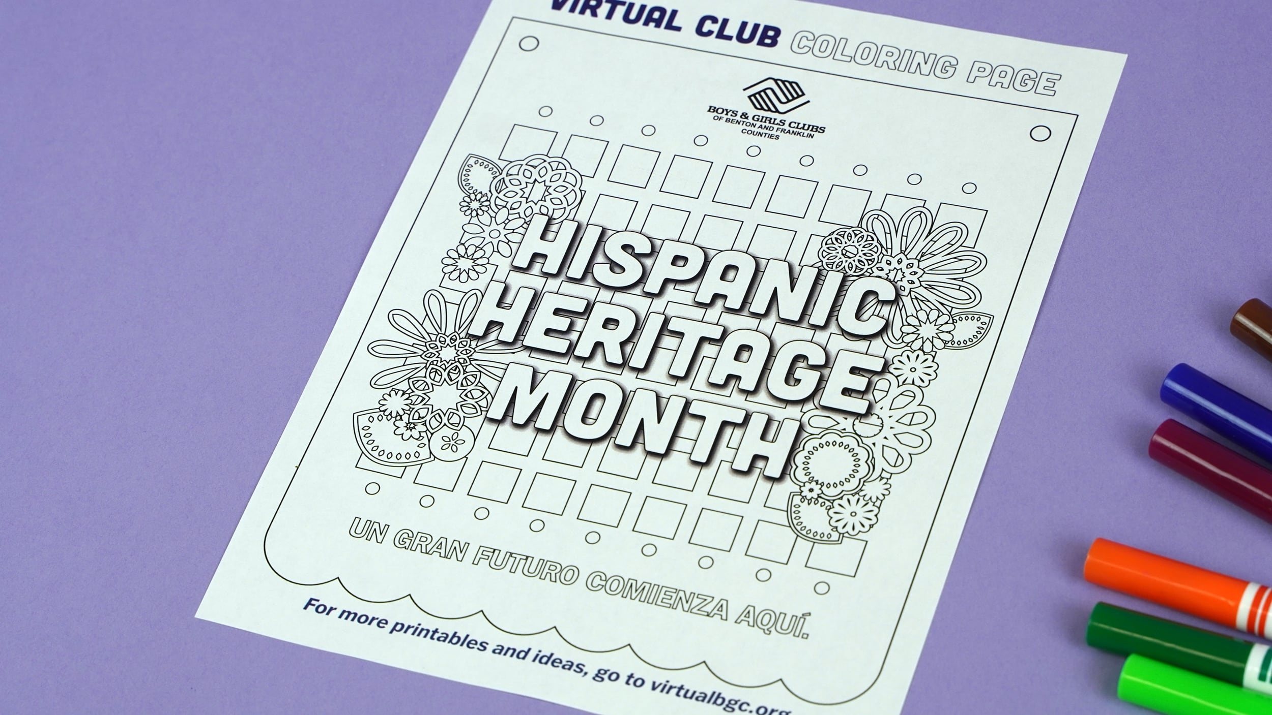 Printable Hispanic Heritage Month Banner Virtual Club