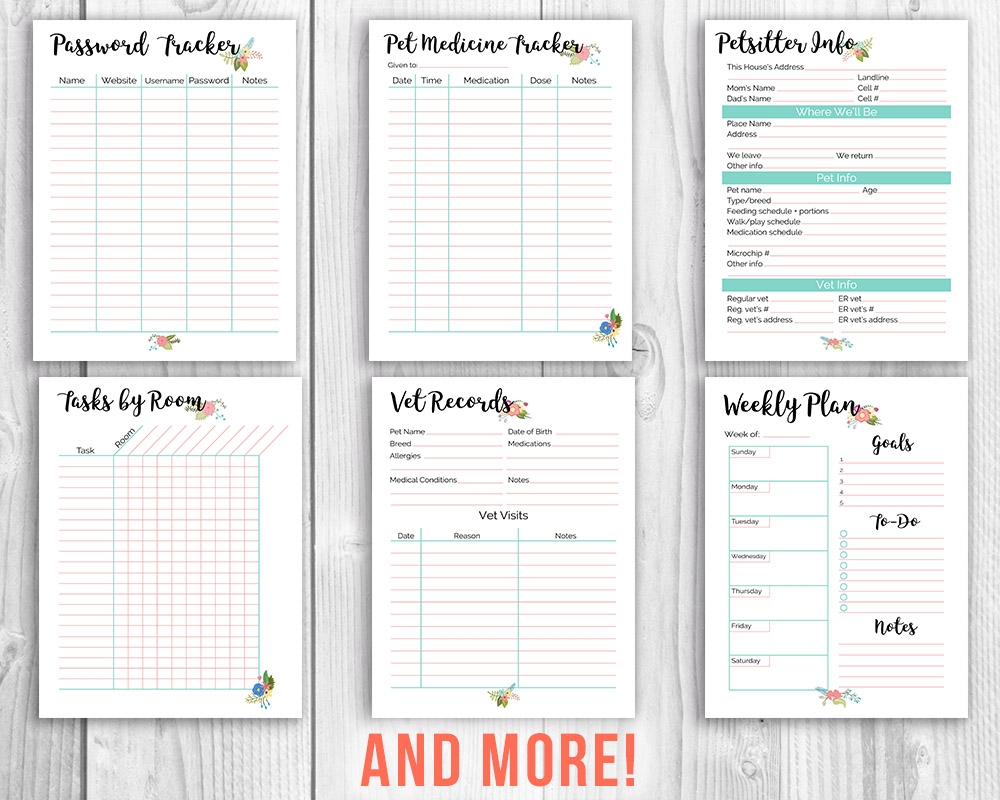 Printable Home Management Binder Categories