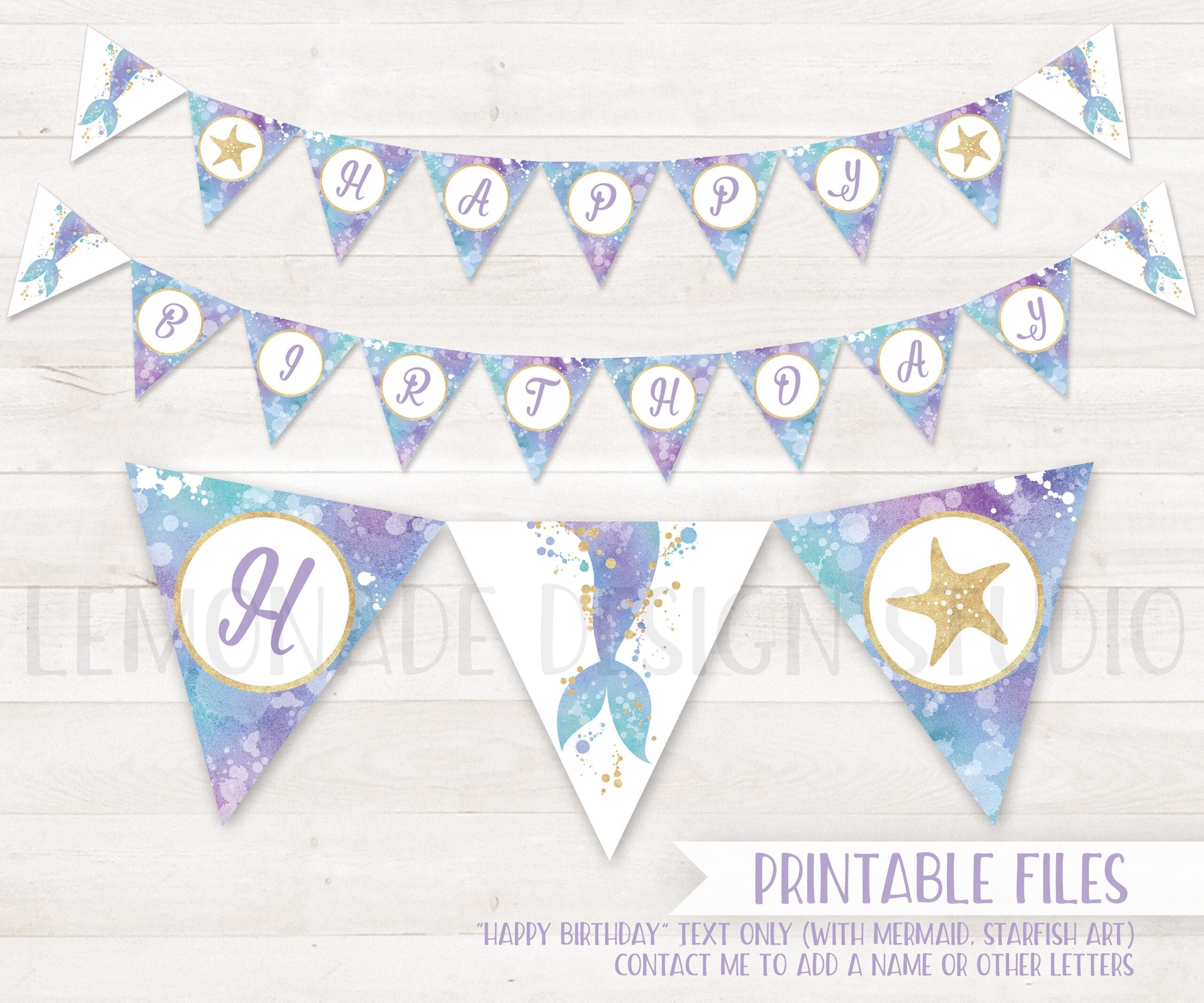 Mermaid Banner Printable