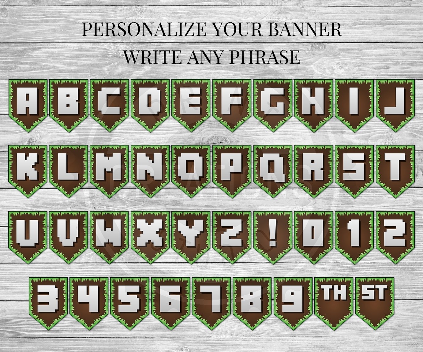 Printable Minecraft Birthday Party Banner Minecraft Birthday Party Supplies Printable Minecraft Birthday Party Banner Minecraft Birthday Party Supplies