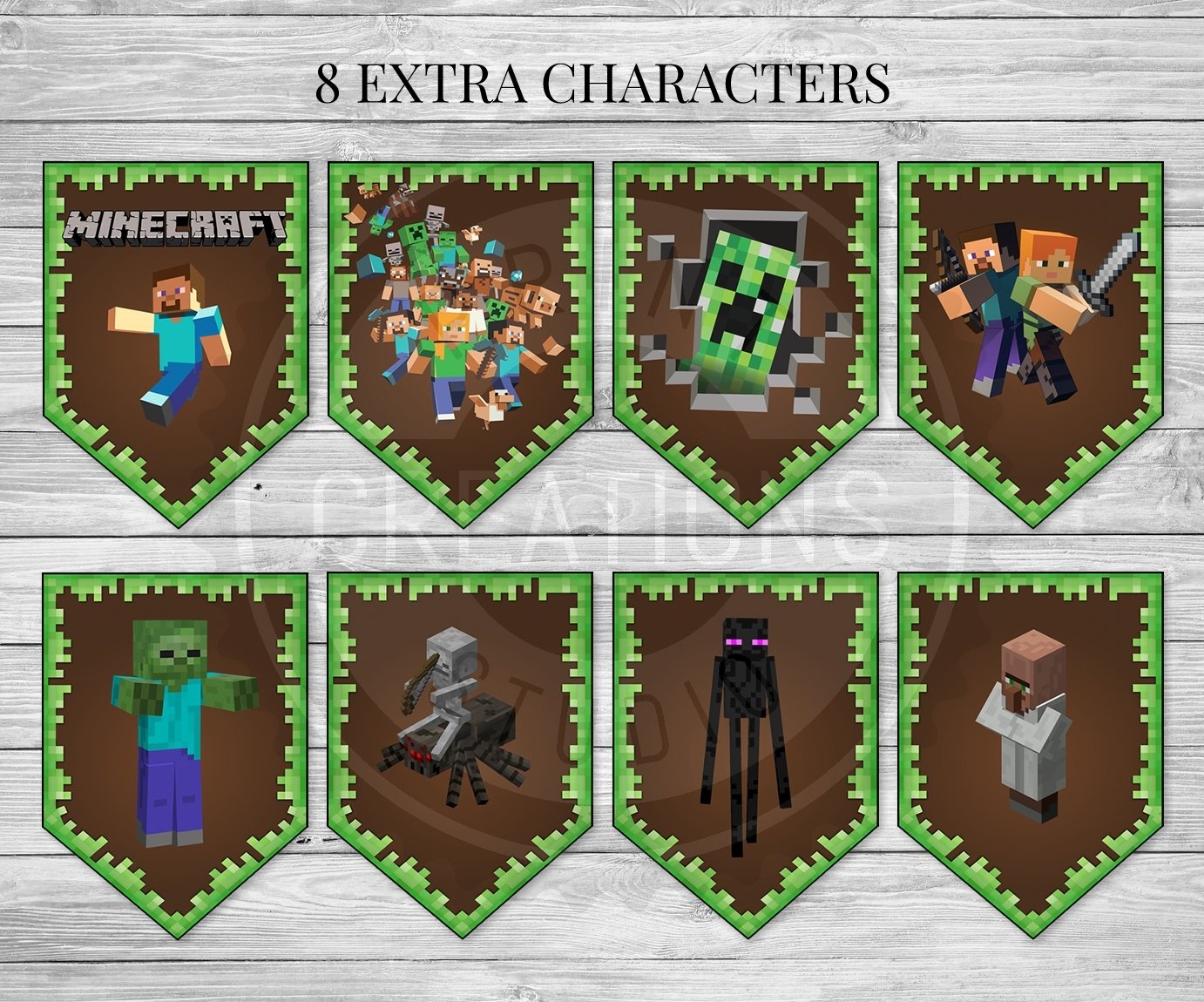 Printable Minecraft Birthday Party Banner Minecraft Birthday Party Supplies