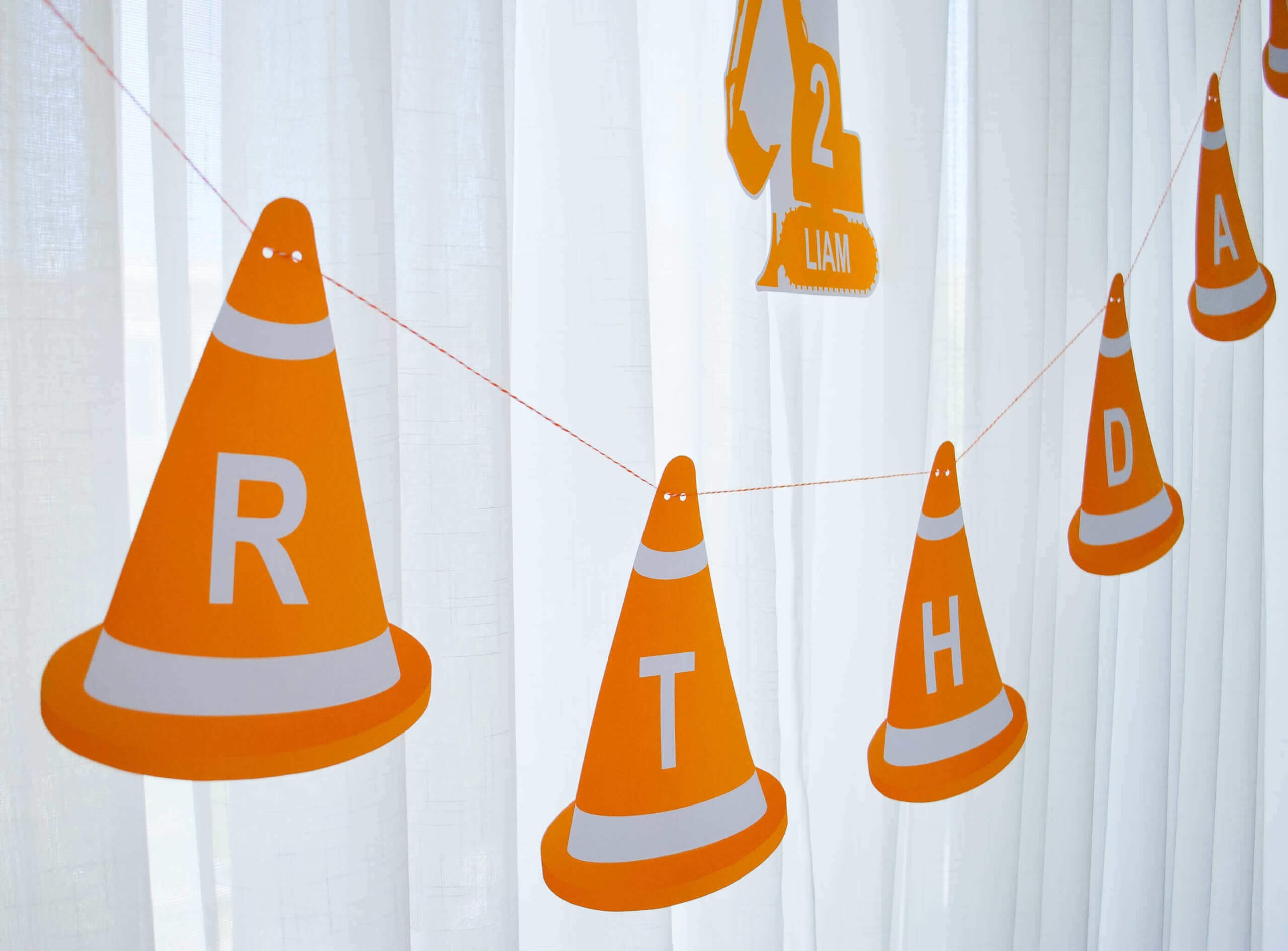 construction birthday banner free printable