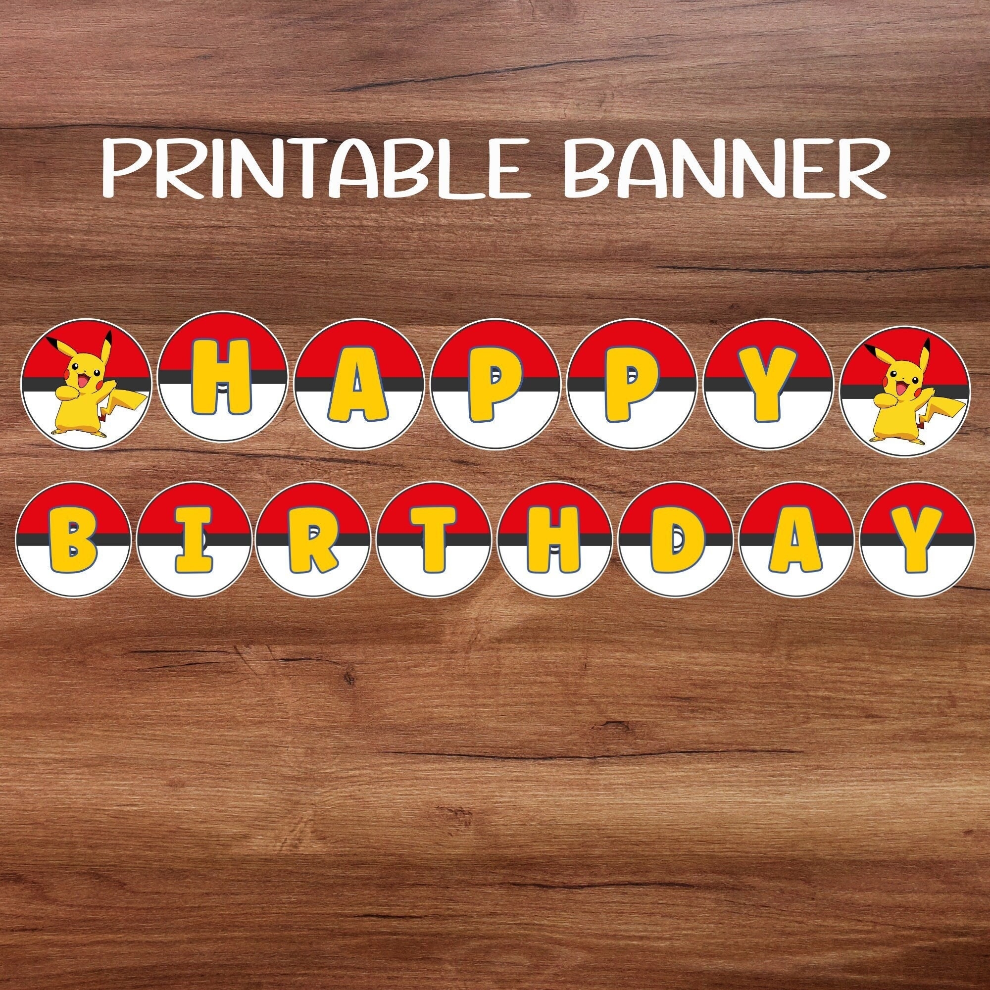 Printable Pokemon Birthday Banner