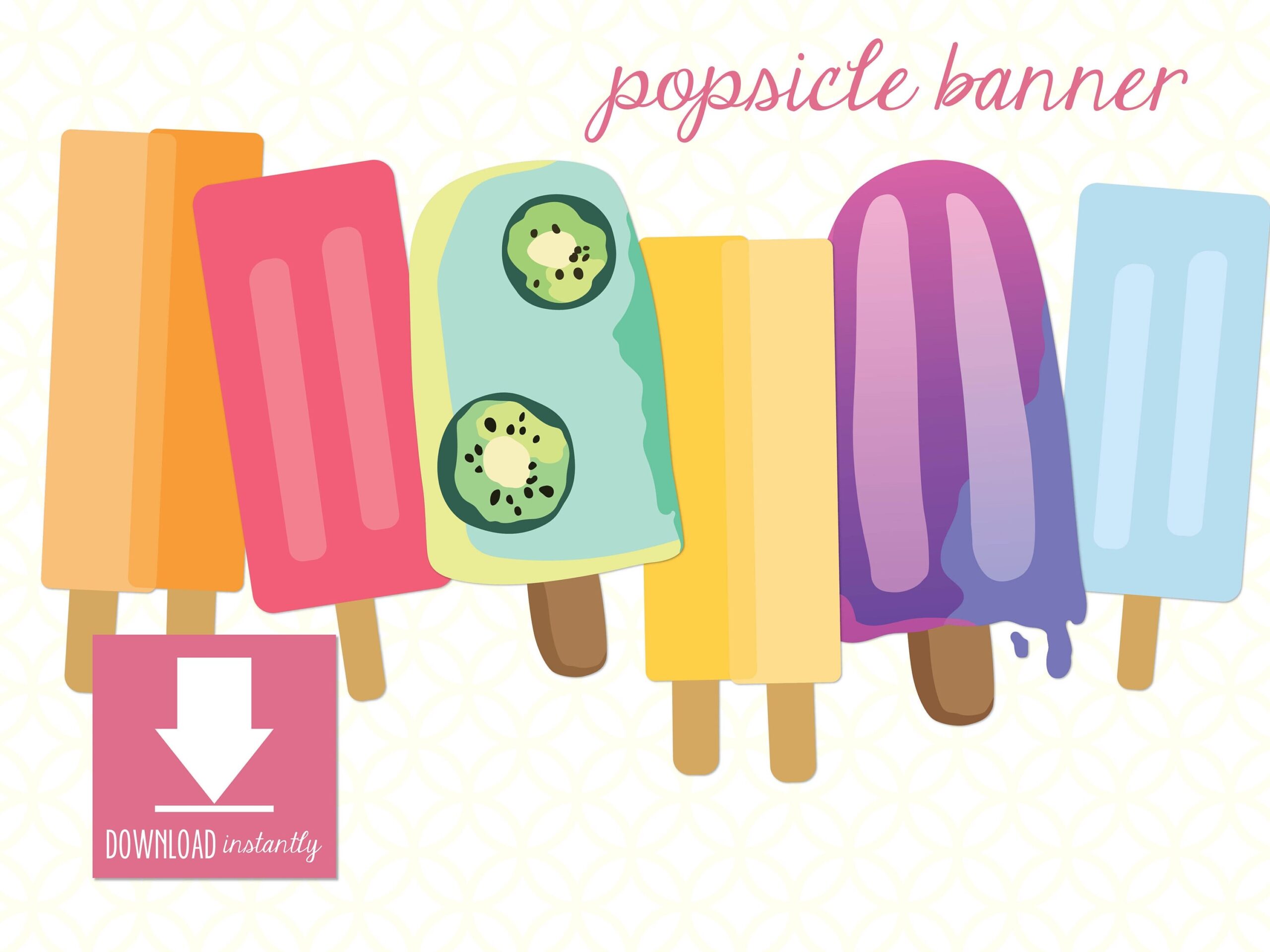 Popsicle Banner Free Printable