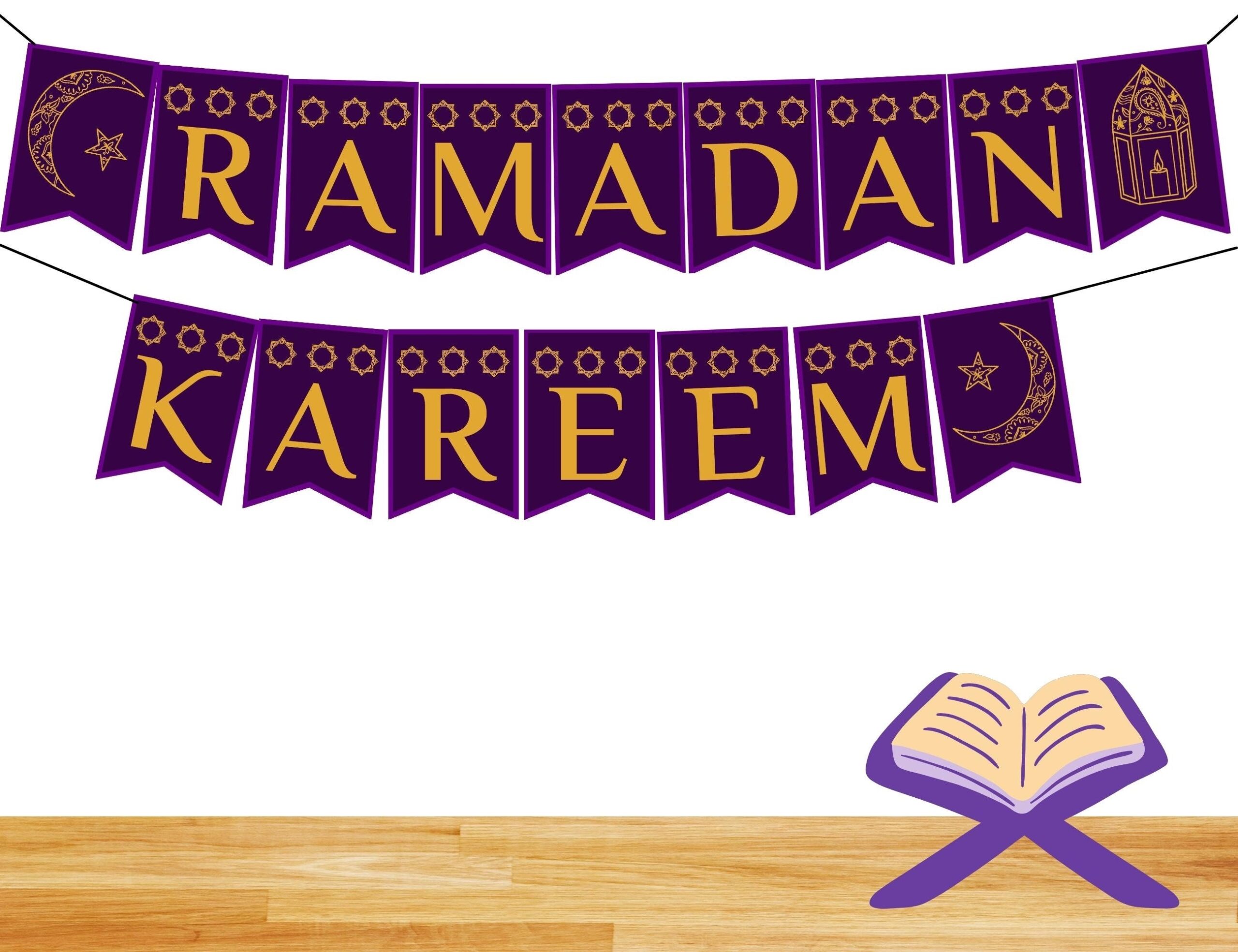 Printable Ramadan Kareem Banner Ramadan Garland INSTANT DOWNLOAD Etsy