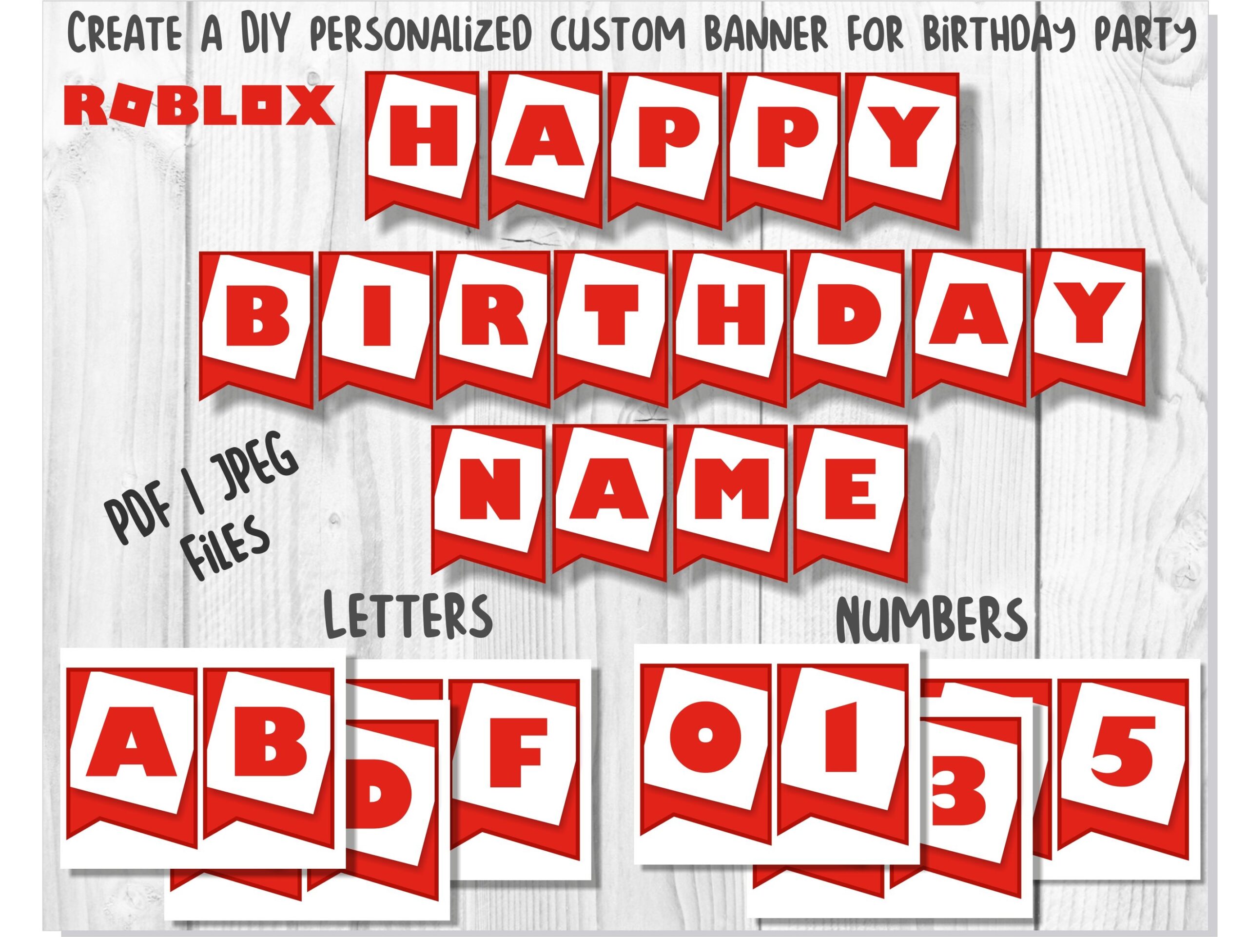 Printable Roblox Birthday Banner PDF JPEG Roblox Printabl Inspire Uplift