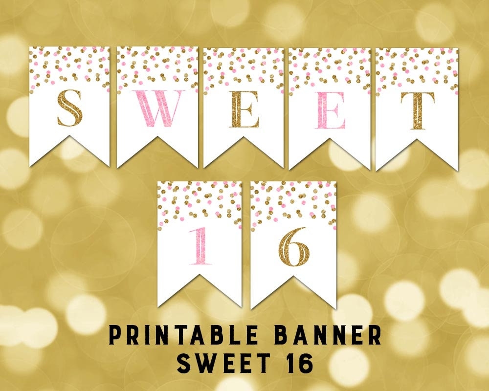 Sweet 16 Printable Banner