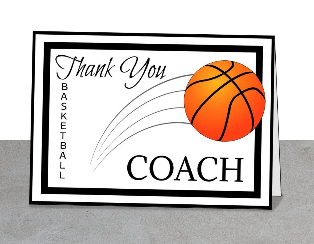 PRINTABLE Team Thank You Card For Basketball Coach Instant Download Hoops Basketball Coach Thank You Coach Etsy