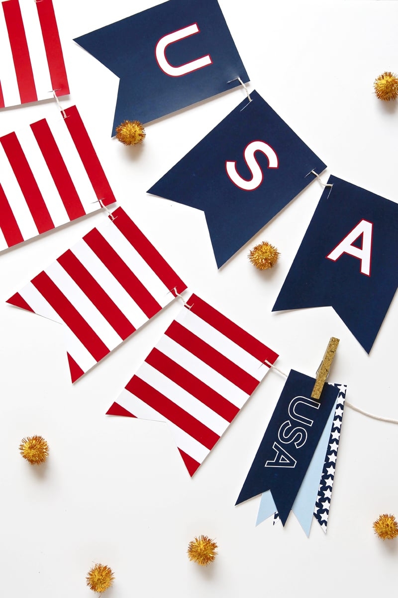 Printable USA Banner For July 4th FREE PDF Download Paging Supermom