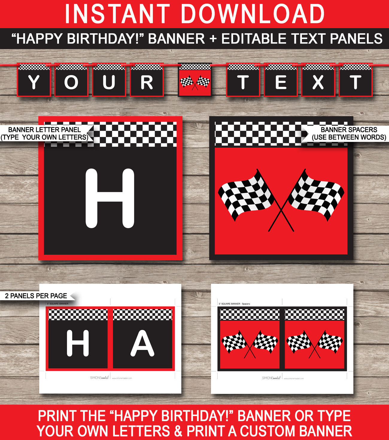 Printable Cars Birthday Banner Template