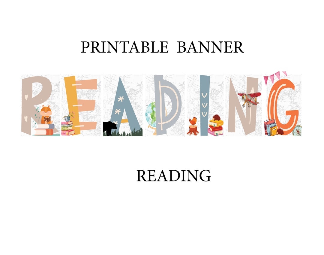 Reading Printable Banner Classroom Reading Nook Classroom Reading Poster Reading Is An Adventure Library Decor Classroom Tapestry 0010a Etsy